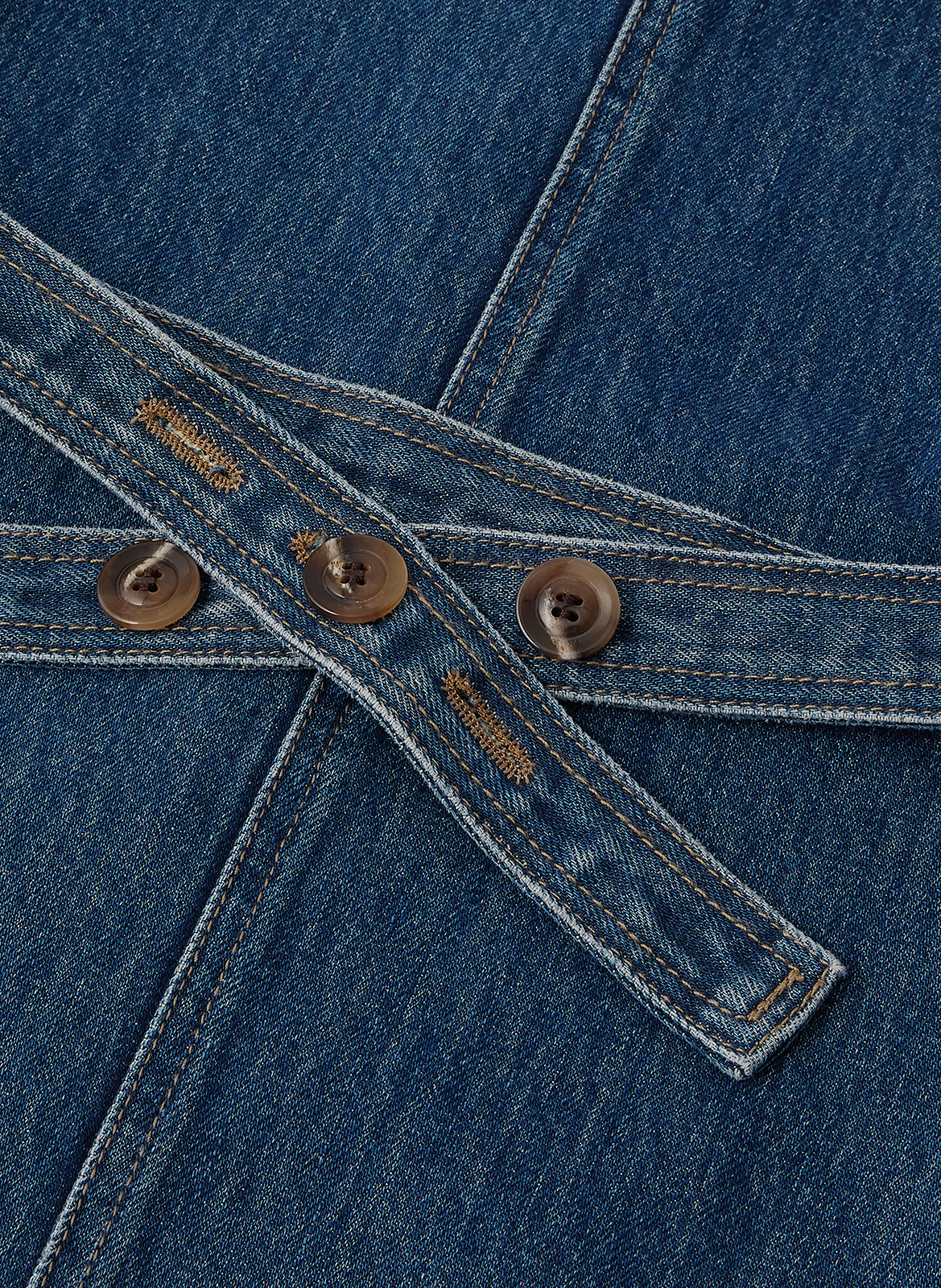 Top col rond en denim chance SOEUR Bleu