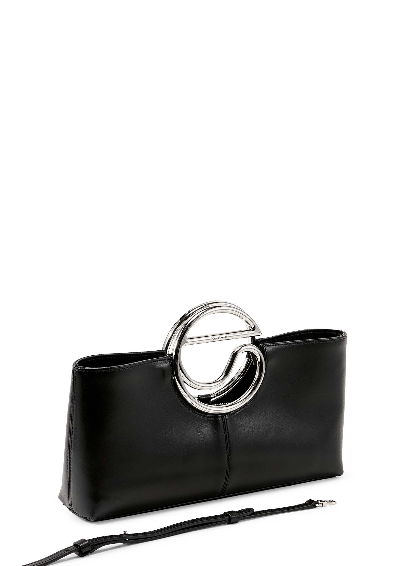 Sac à main C Clutch en cuir de veau COPERNI Noir