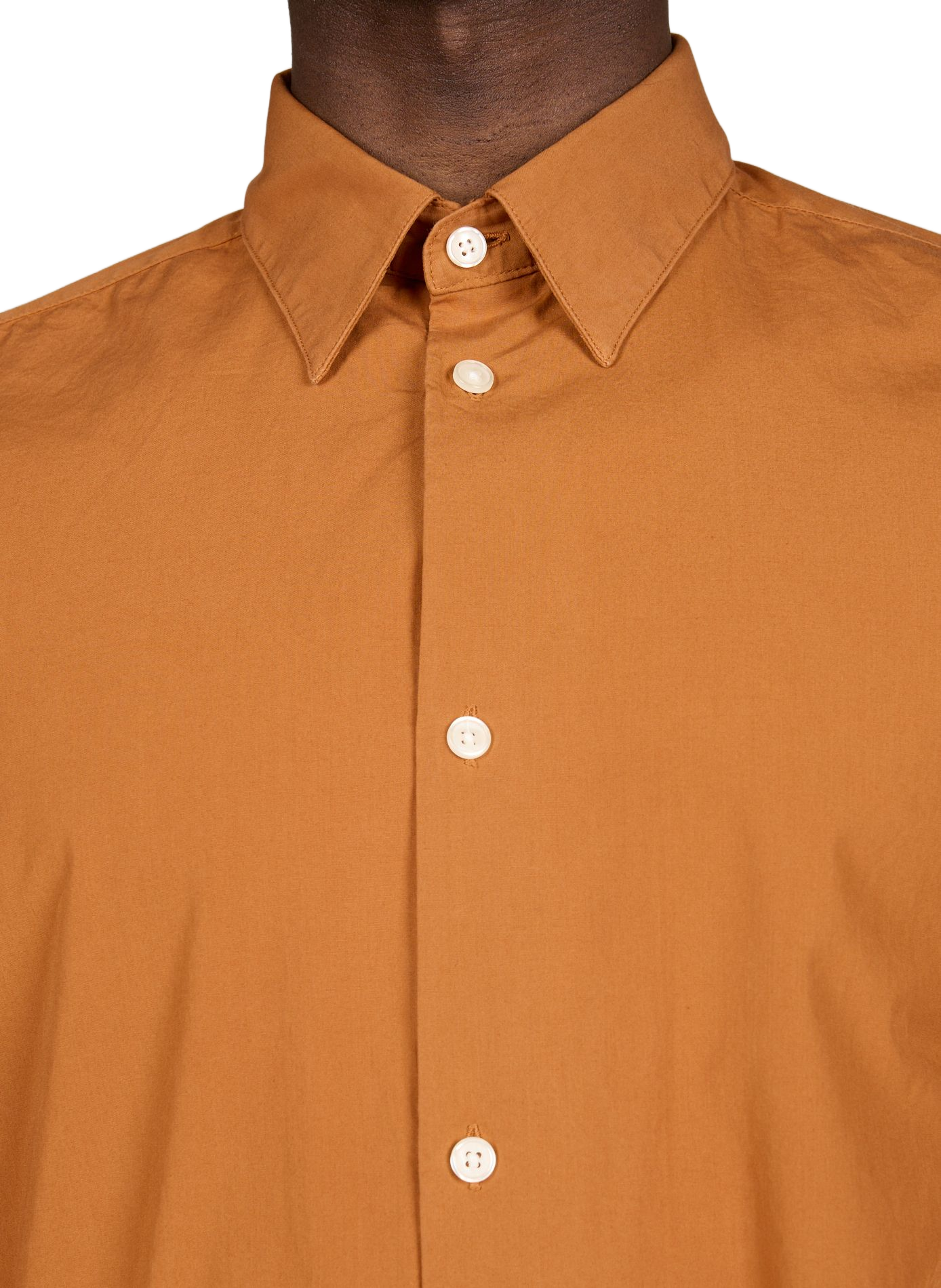 Camisa recta con cuello clásico de algodón AU PRINTEMPS PARIS Amarillo