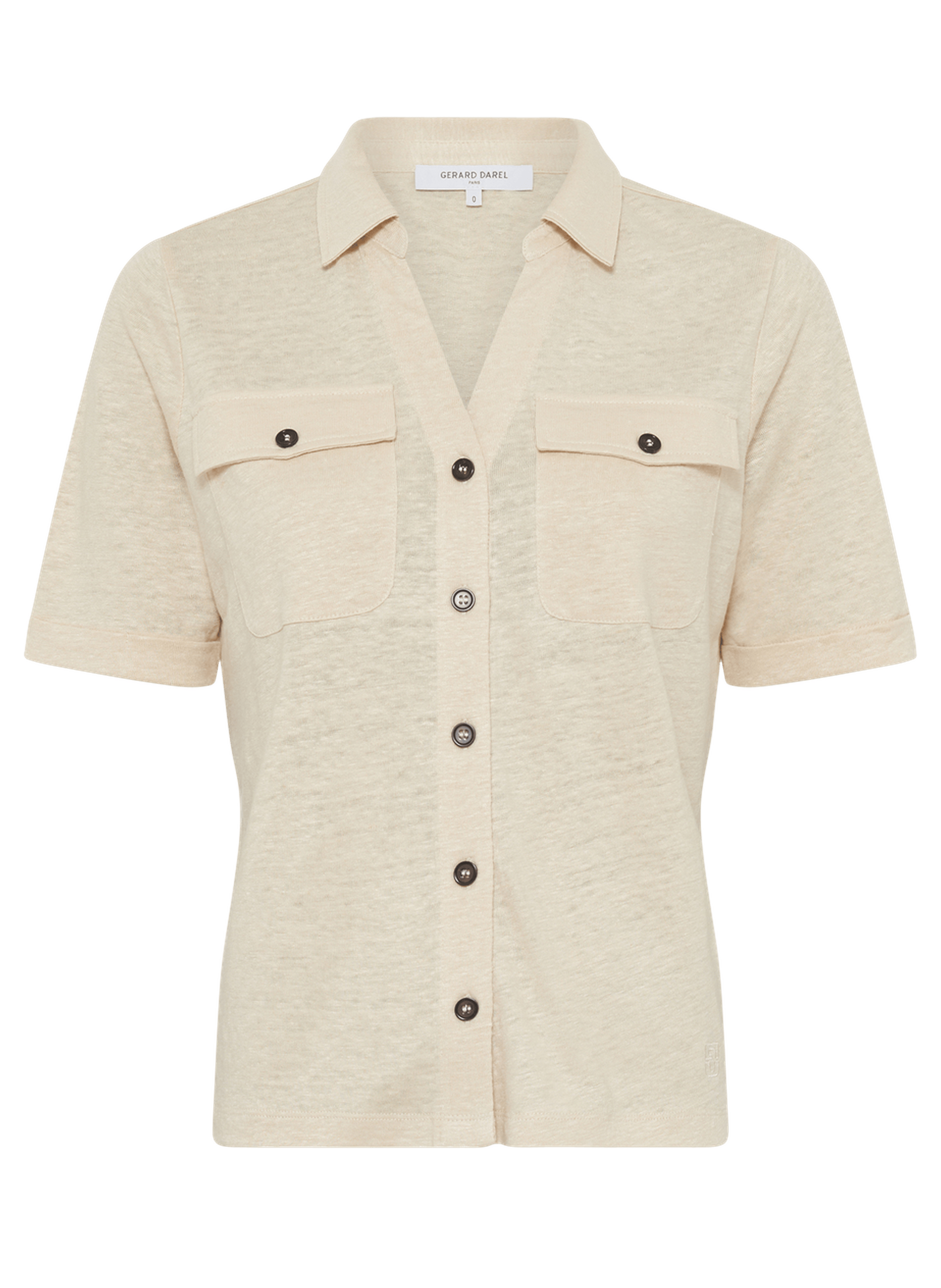 Polo boutonné en lin - moana GERARD DAREL Beige