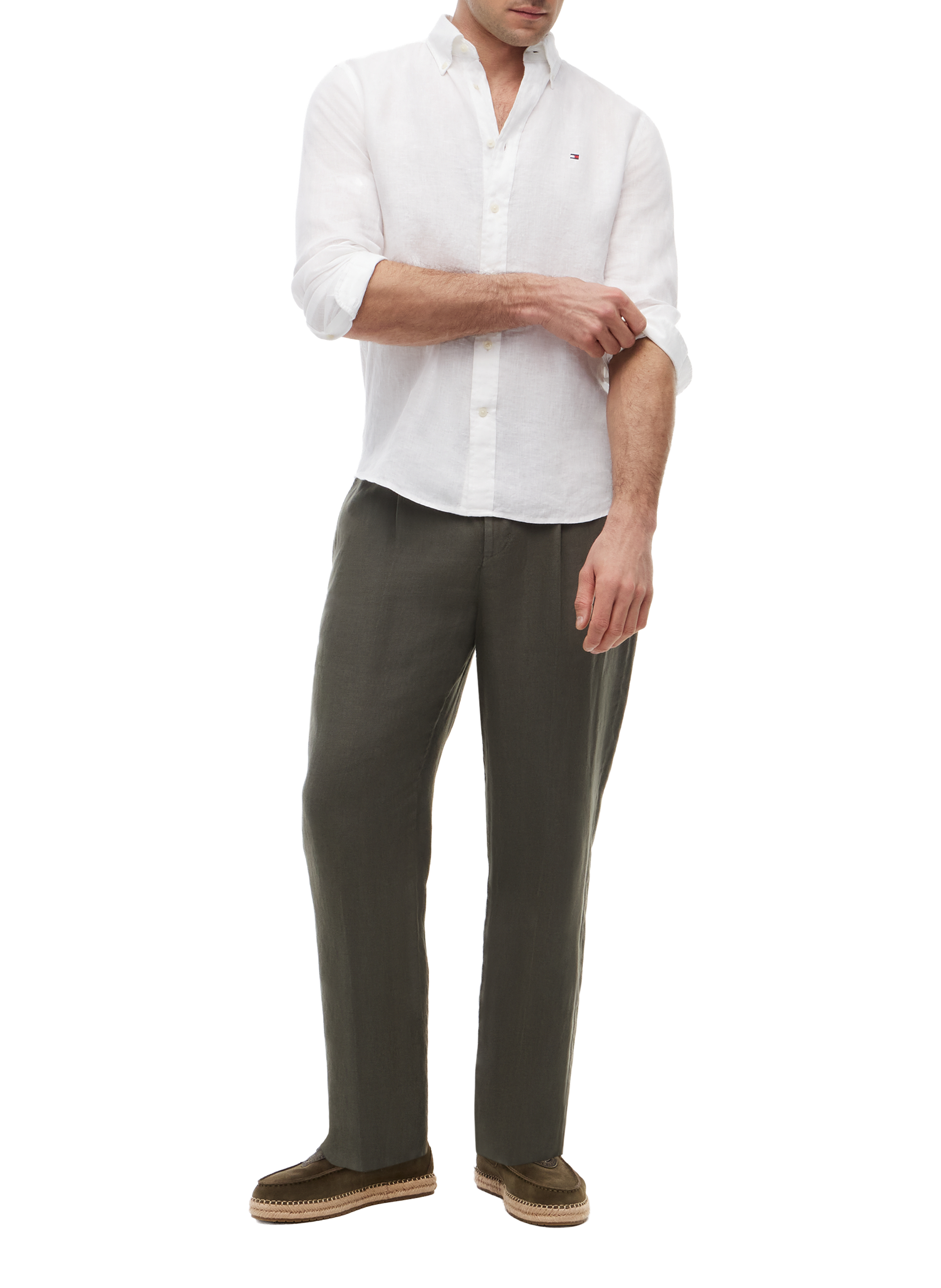 Chemise droite en lin TOMMY HILFIGER Blanc