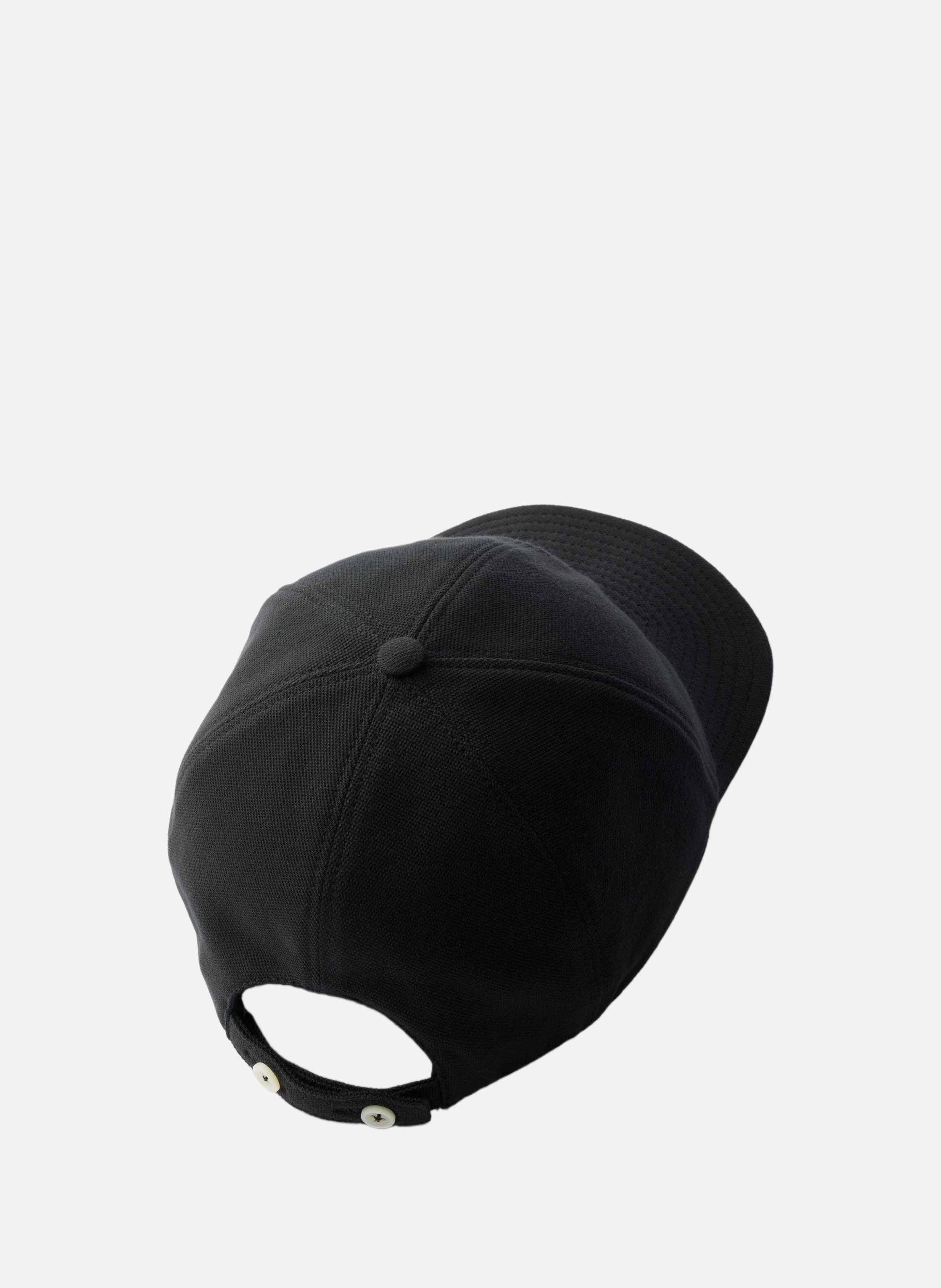 Casquette de baseball en piqué vieilli PRADA Noir