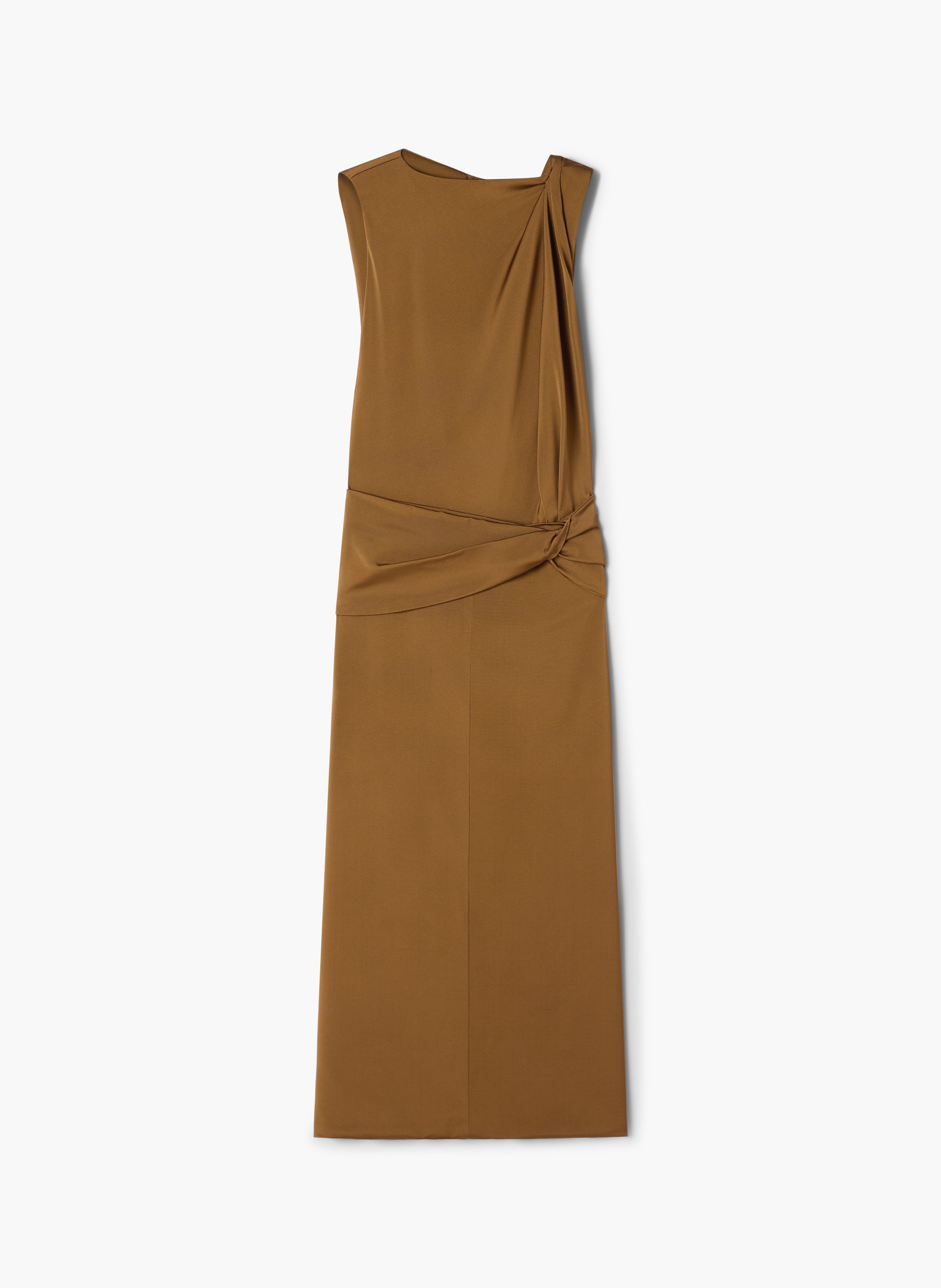Robe midi en viscose LANVIN Marron
