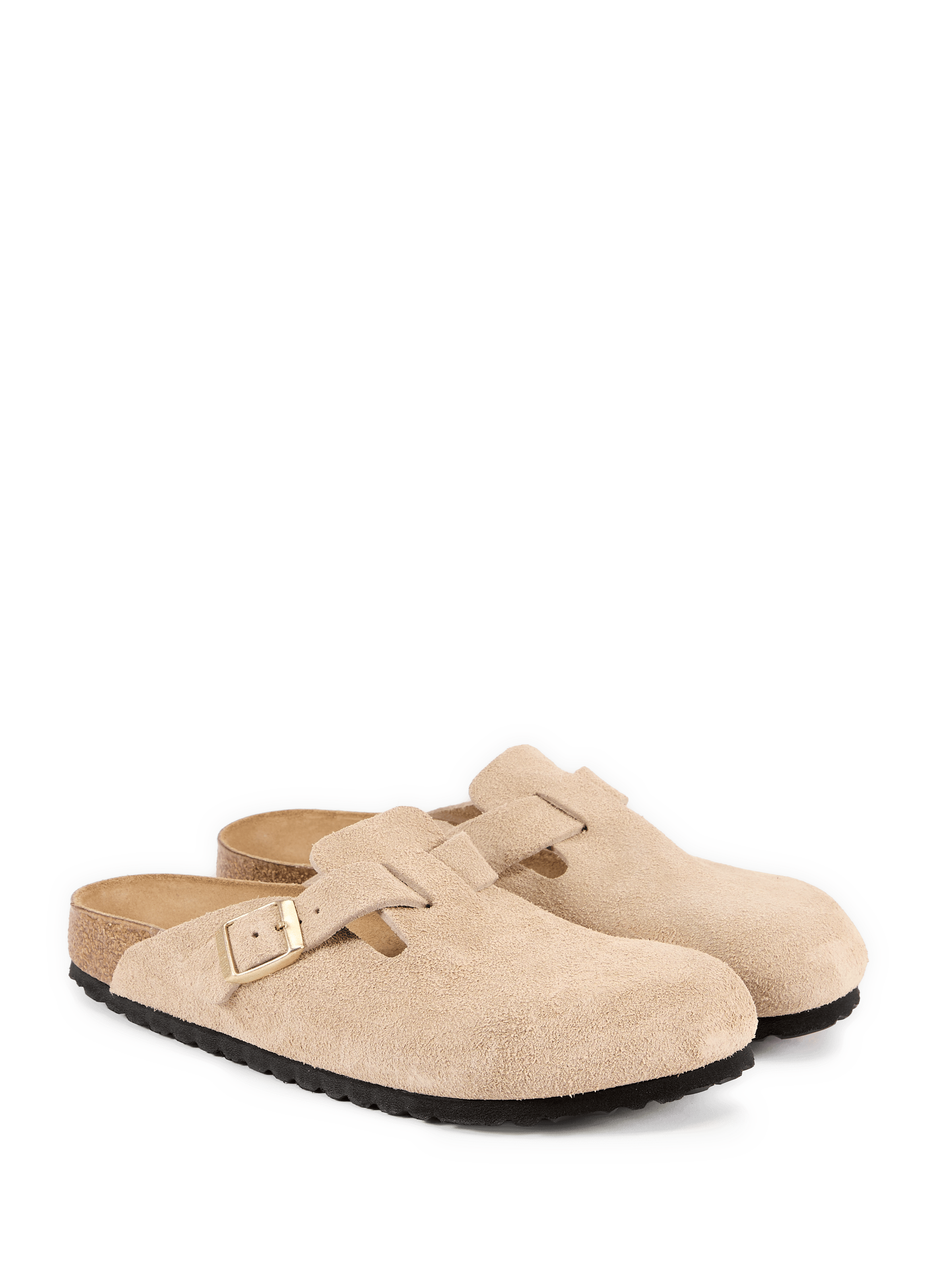 Platte muiltjes van suèdeleer in Boston BIRKENSTOCK Beige