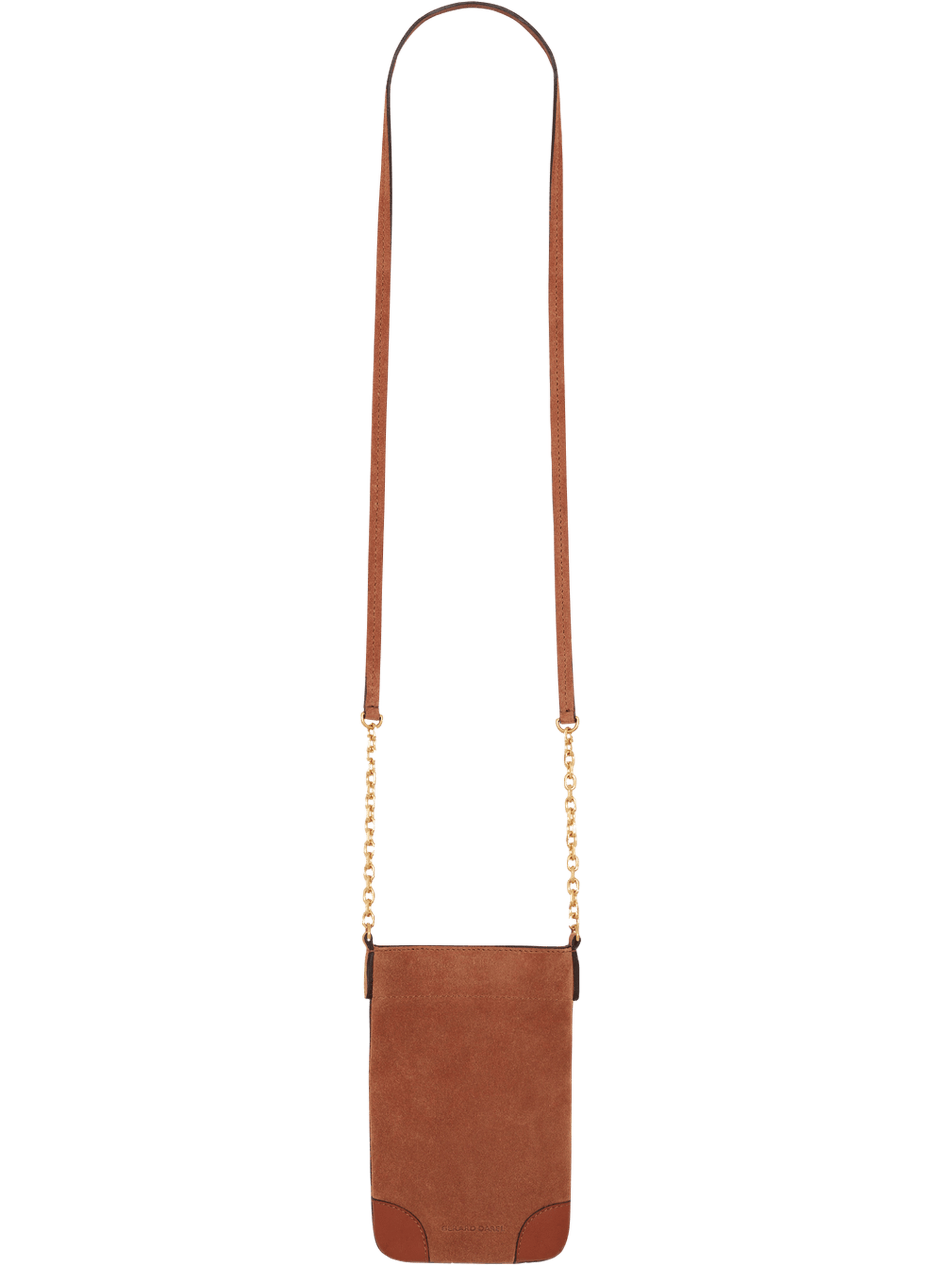 Porte téléphone en cuir velours - le charlotte phone Beige