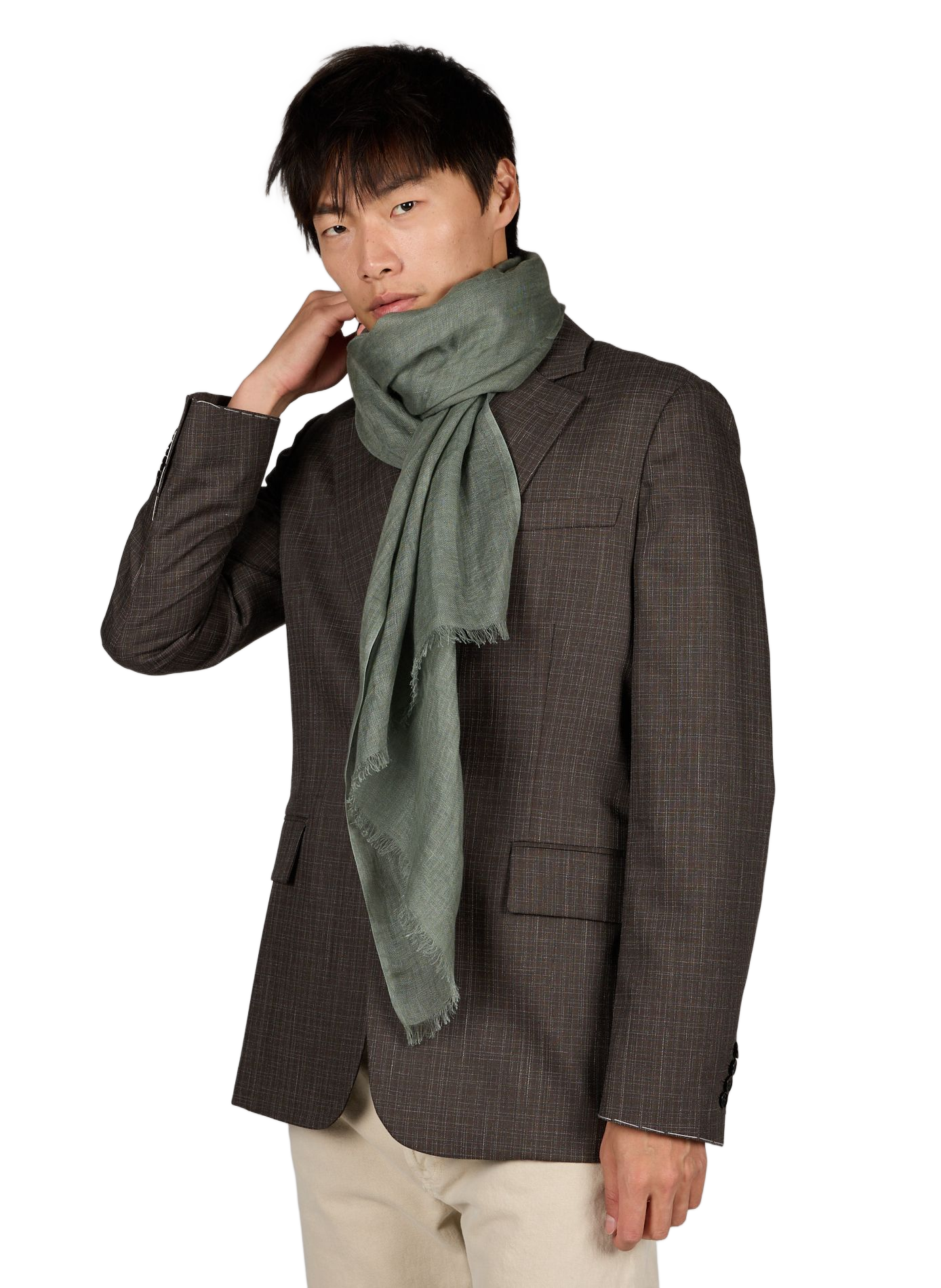 Linen scarf SAISON 1865 Khaki