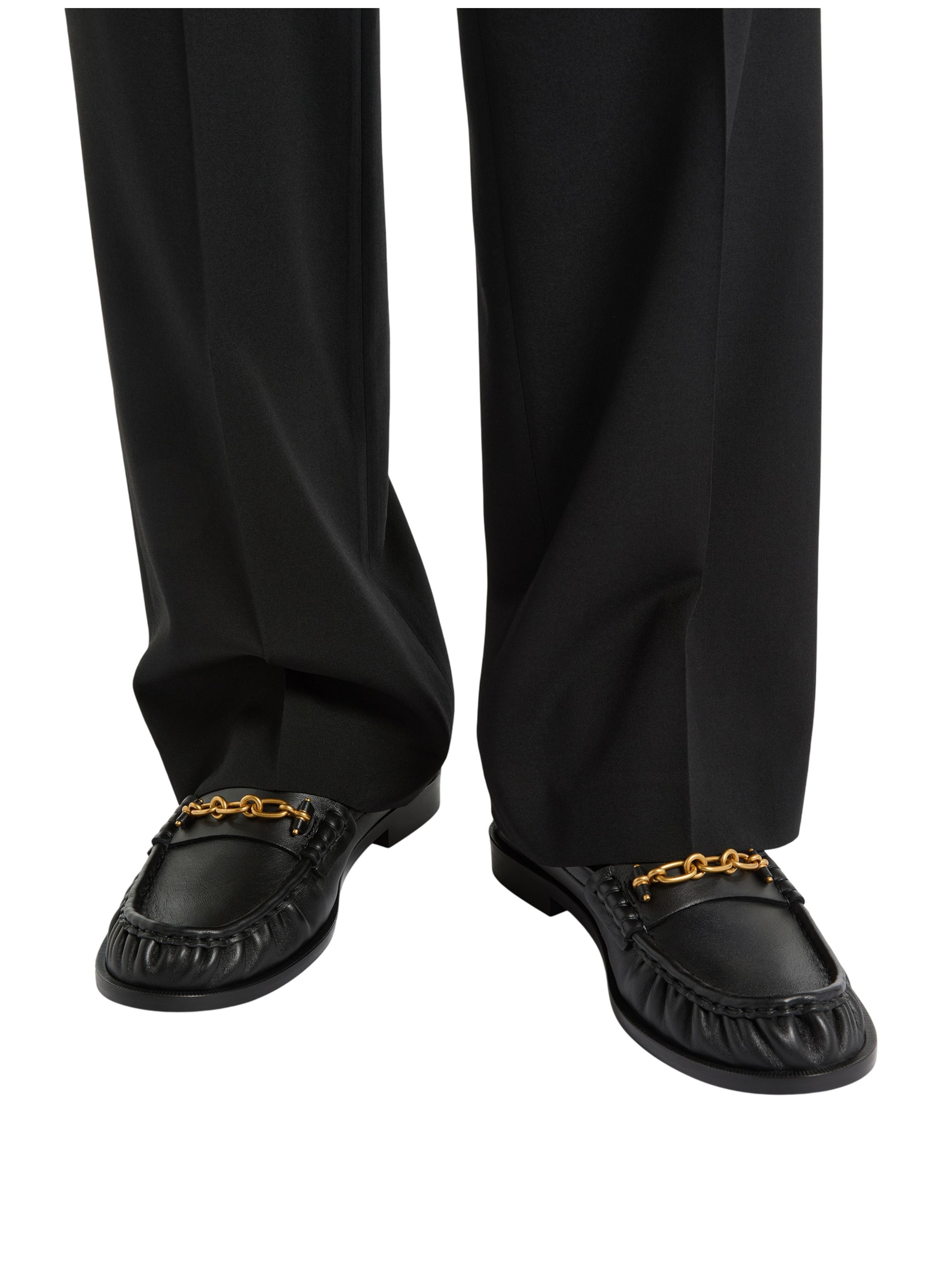 Mocassins sync en cuir lisse BALMAIN Noir
