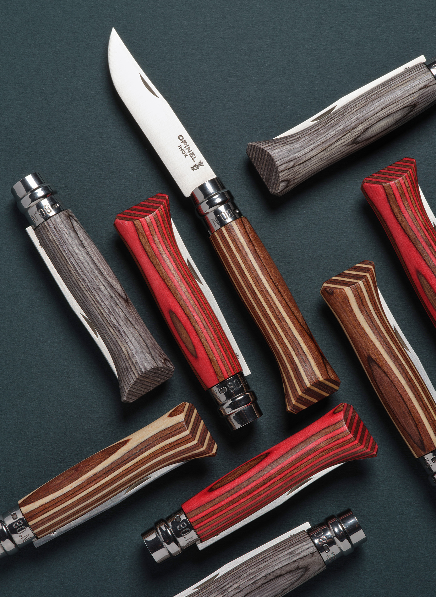 Lamellenmesser aus Edelstahl OPINEL Braun