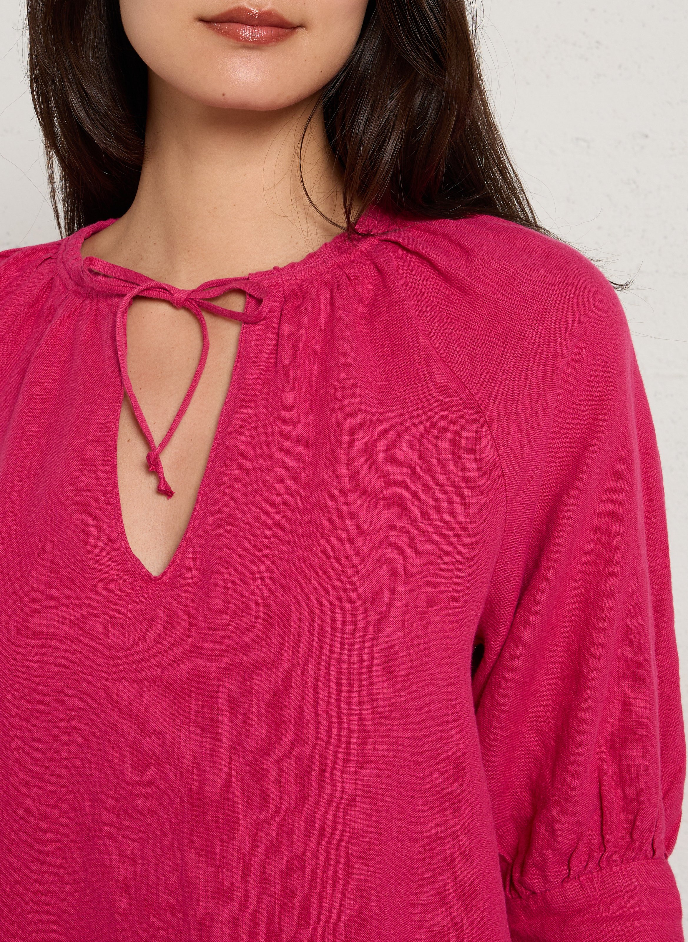 Robe courte ample en lin blinny MAISON 123 Rose