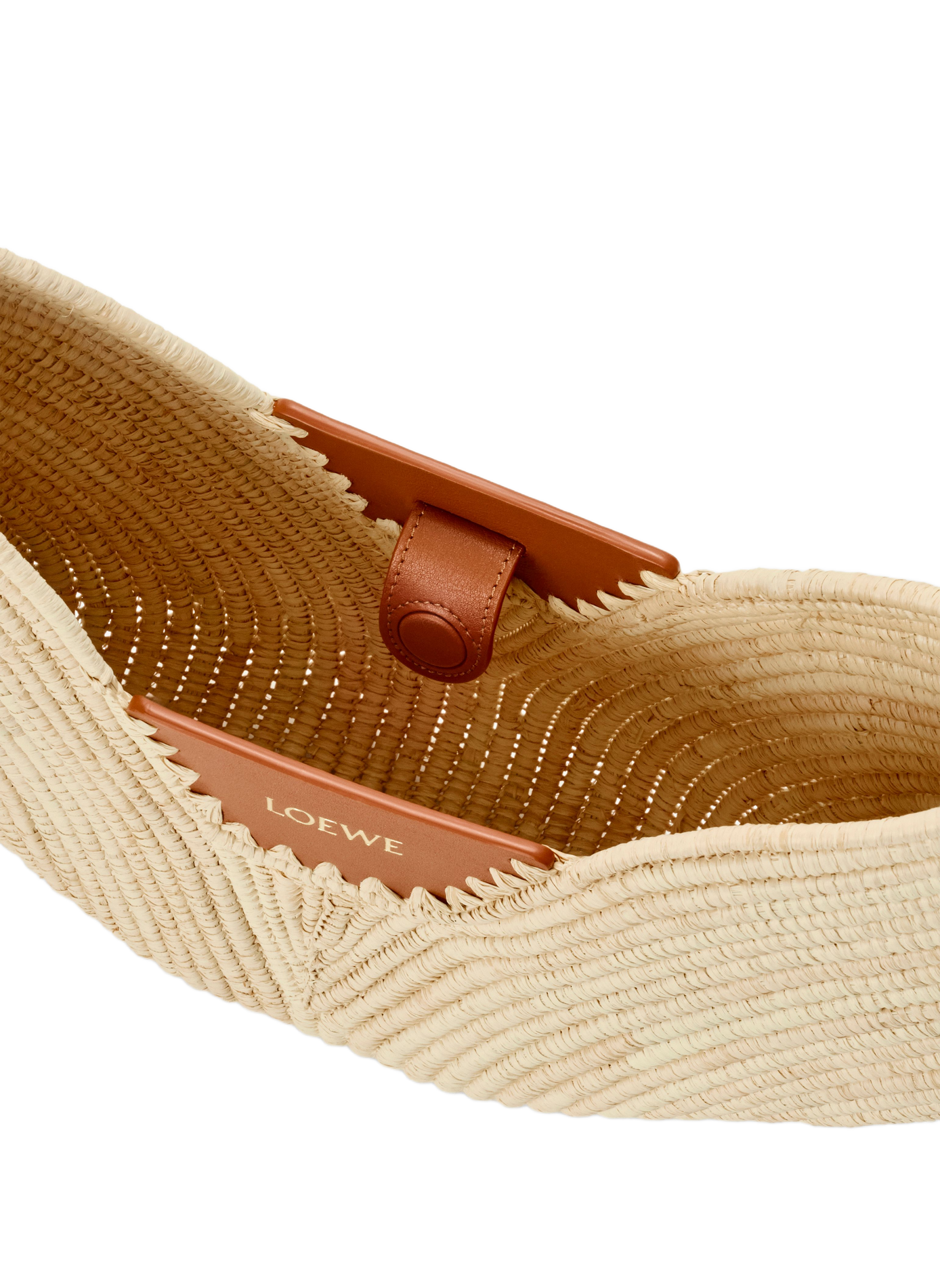 Loewe Swing medium tas van raffia en kalfsleer LOEWE Beige