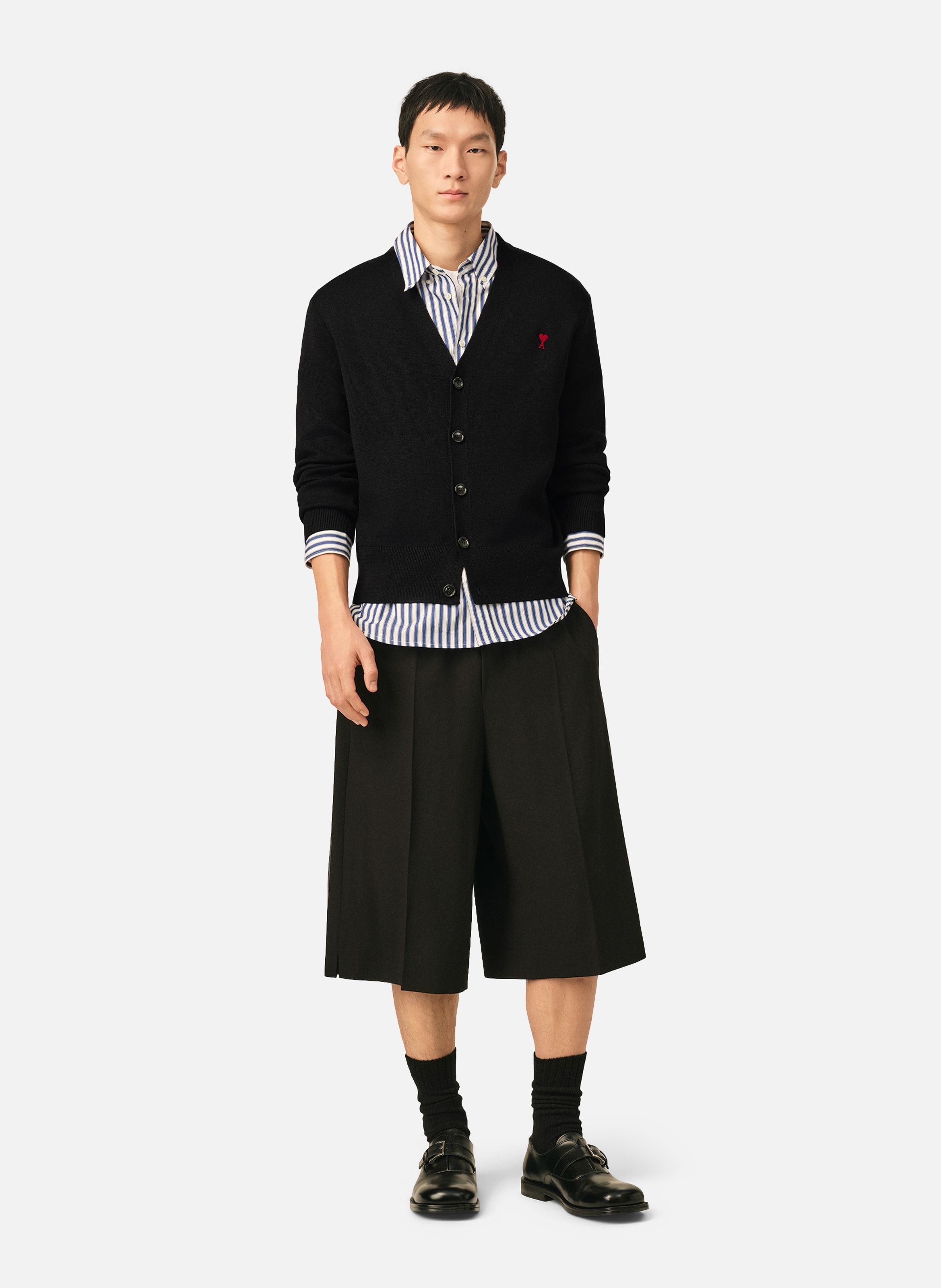 Cardigan ami de coeur en laine AMI PARIS Noir