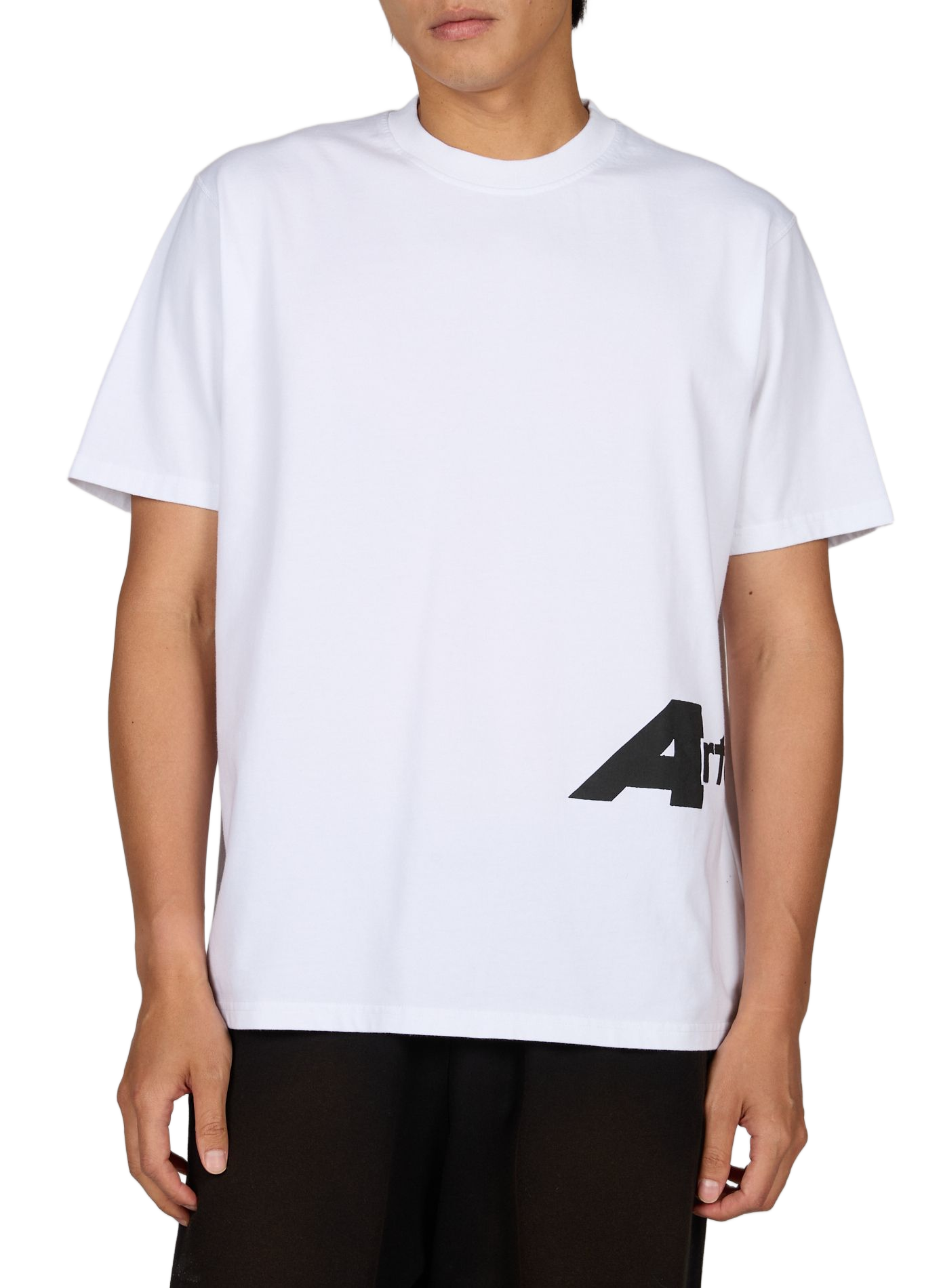 Straight round-neck t-shirt in screen-printed cotton. ARTE ANTWERP White
