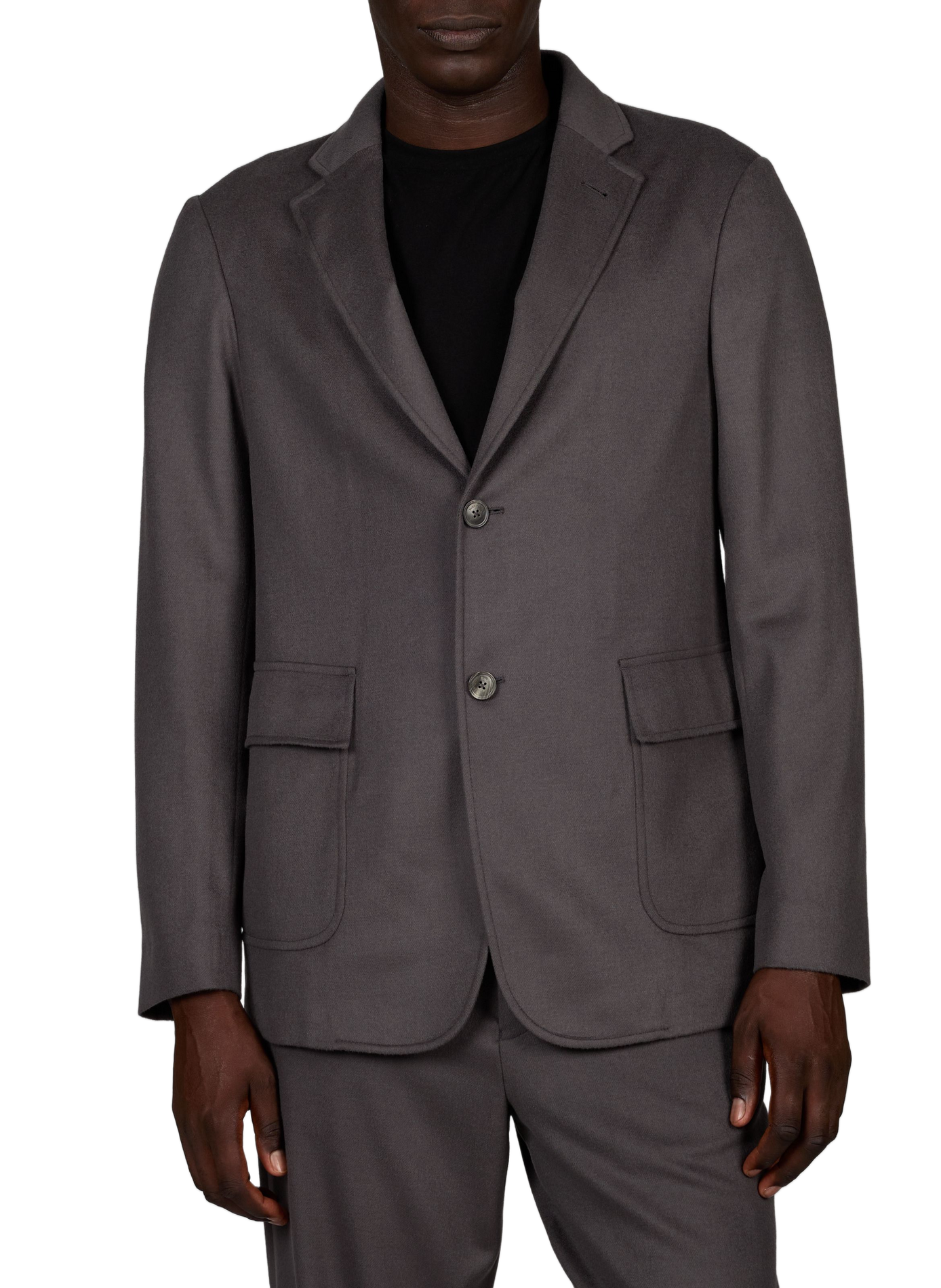 Straight lightweight wool and cashmere jacket EMPORIO ARMANI Grey