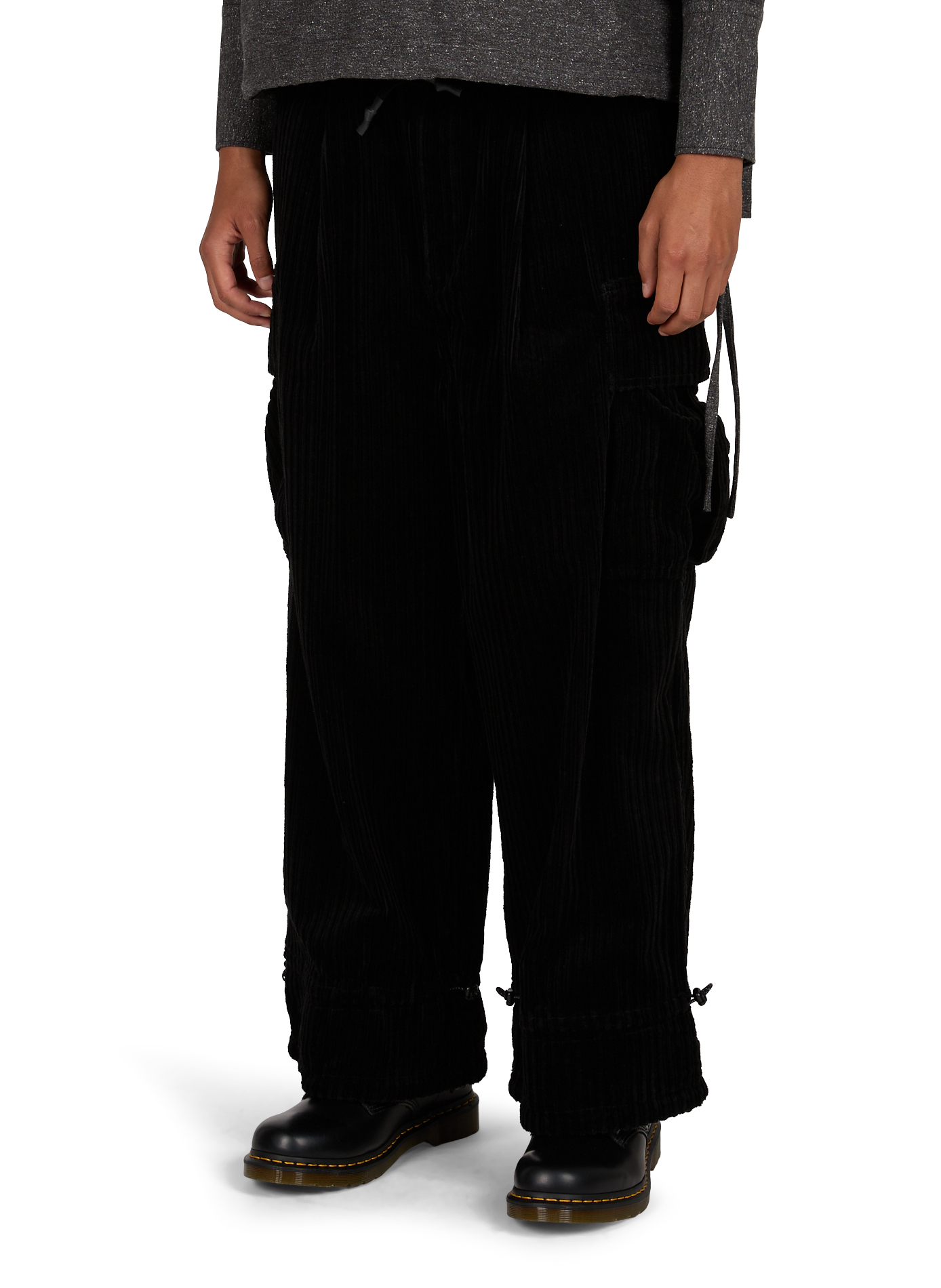 Pantaloni in velluto a coste di cotone WANSIE Nero