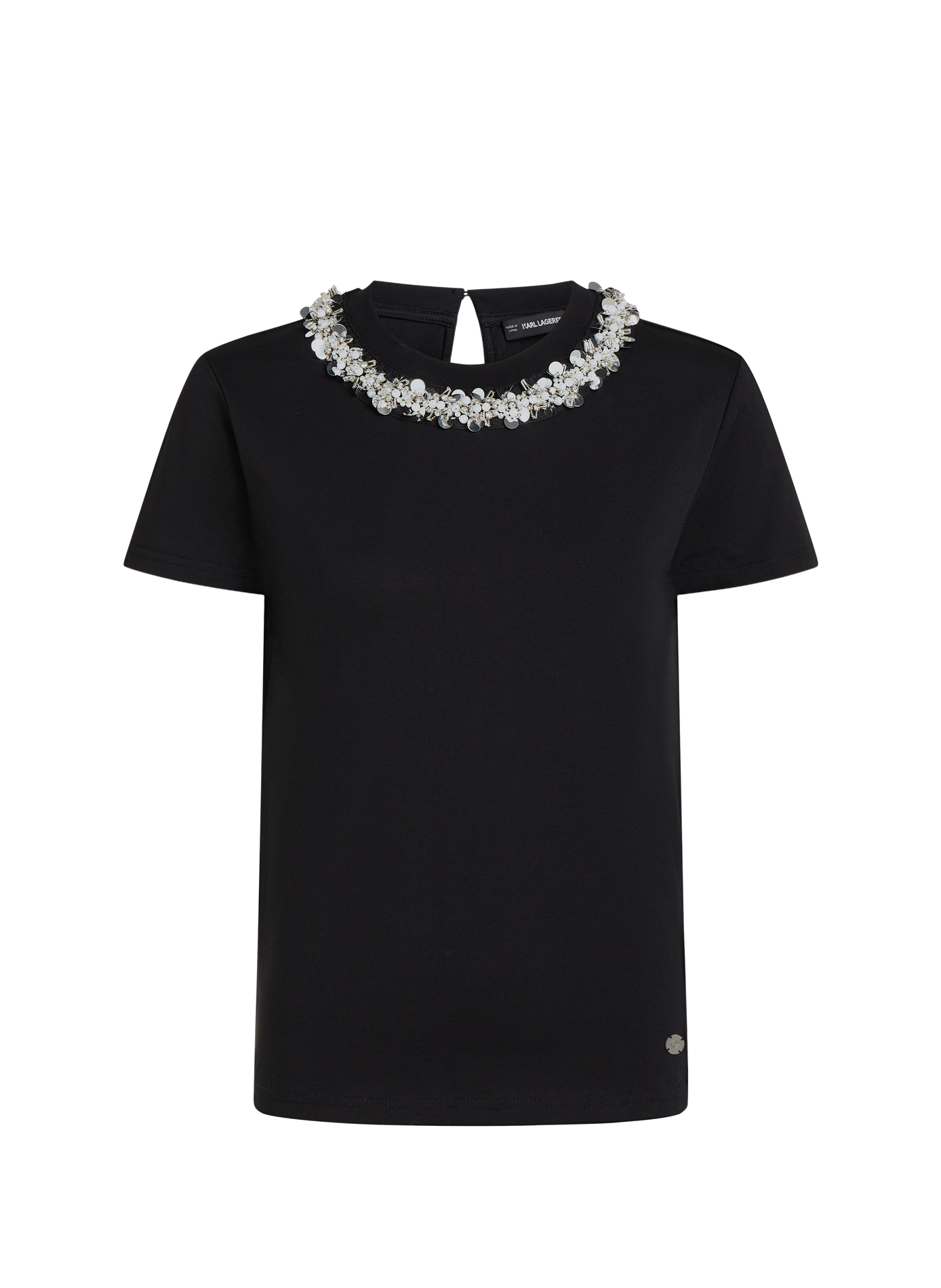 Short-sleeved T-shirt with jewellery embellishments KARL LAGERFELD Black