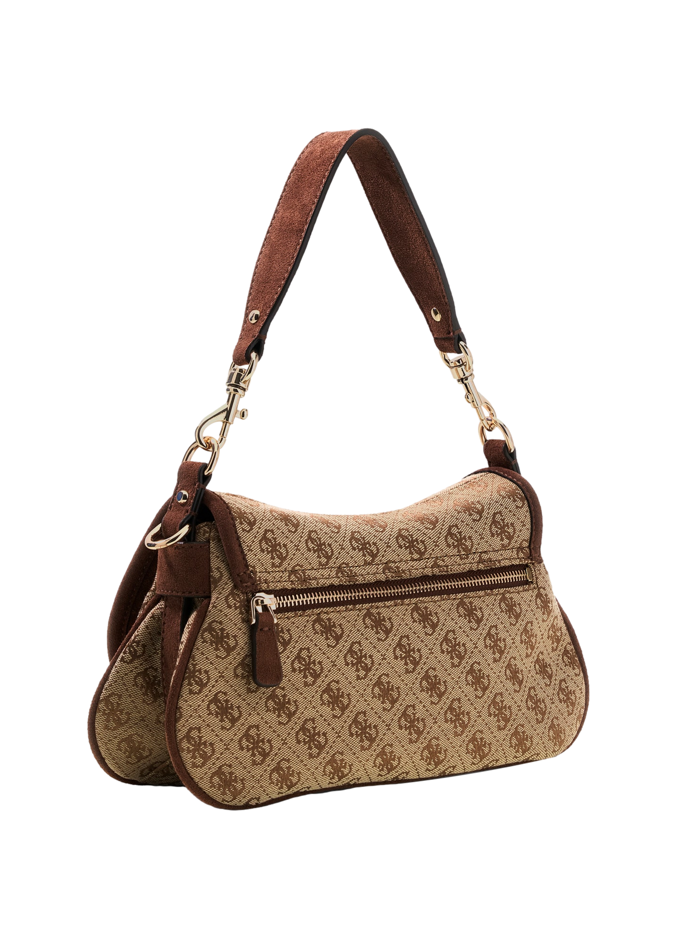 Sac porté épaule monogramme  GUESS Marron