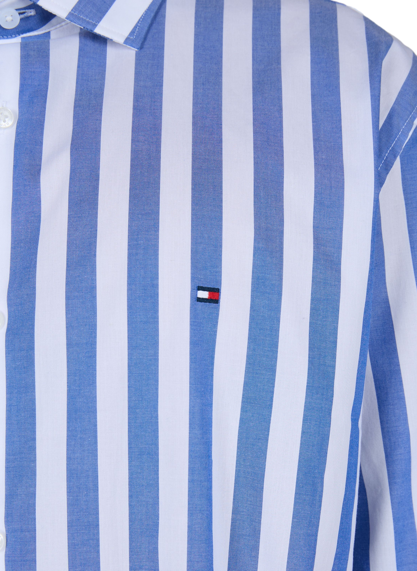 Gestreiftes Slim-Fit Hemd aus Baumwollmischung TOMMY HILFIGER Blau