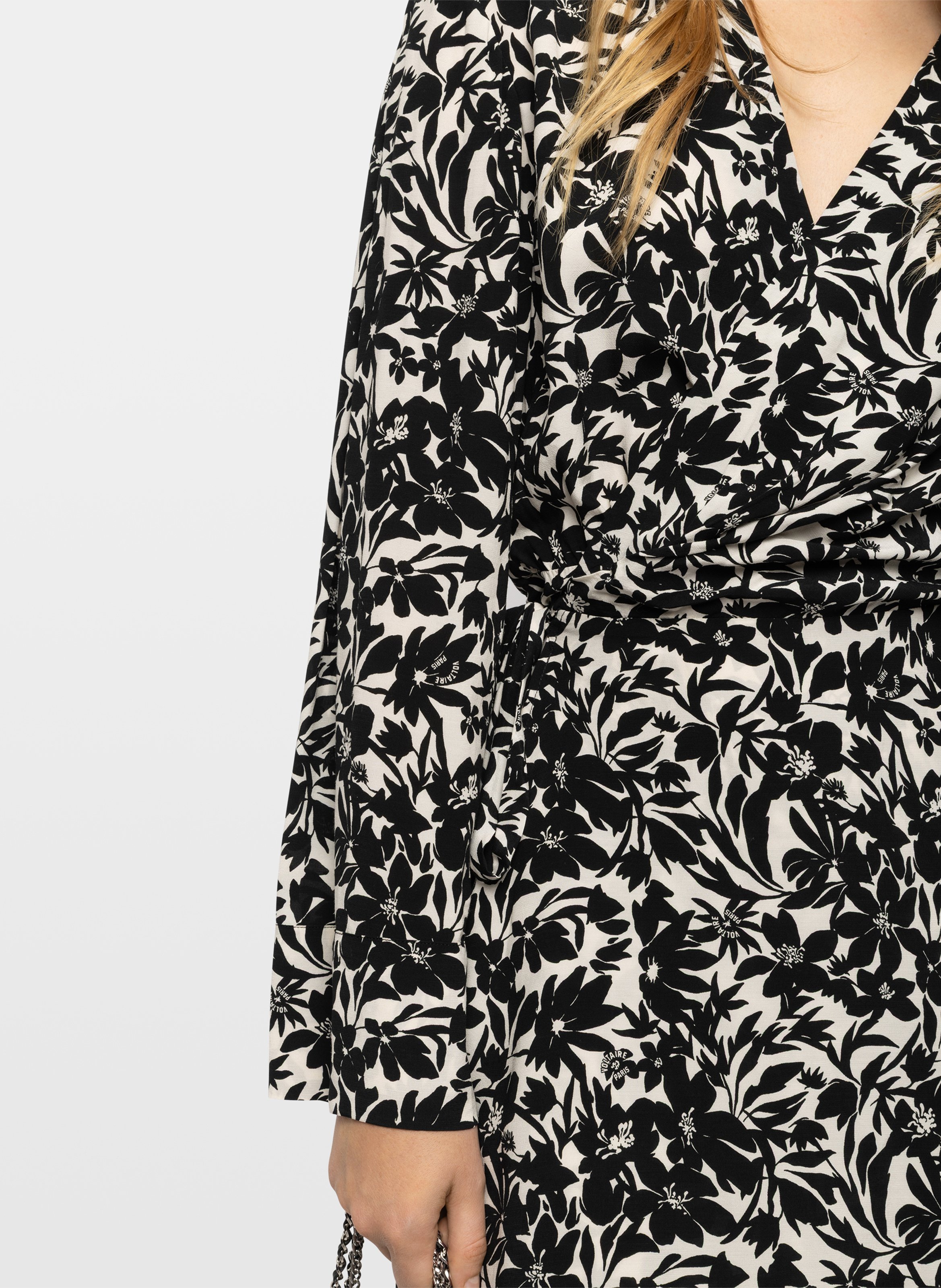 Robe courte manches longues imprimée remoir ZADIG&VOLTAIRE Noir