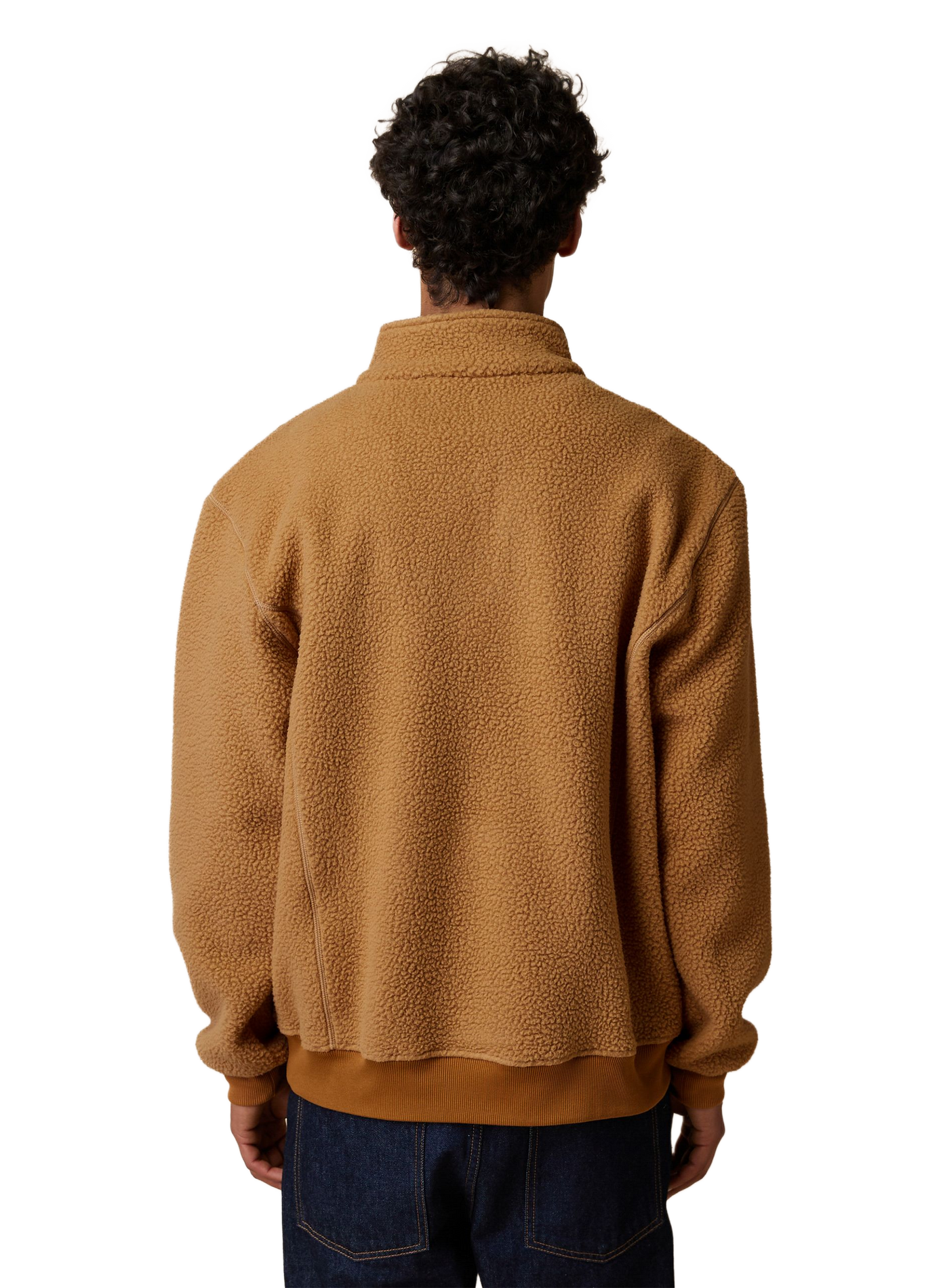 Fleece mit Stehkragen und Reißverschluss uni FAGUO Braun