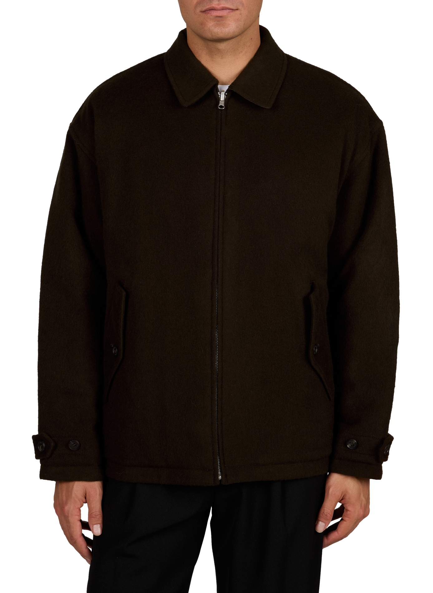 Relaxed-fit wool jacket with a classic collar COMME DES GARCONS HOMME Brown