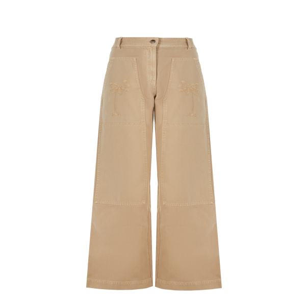 Palm Angels Bull Cargo Trousers In Neutral