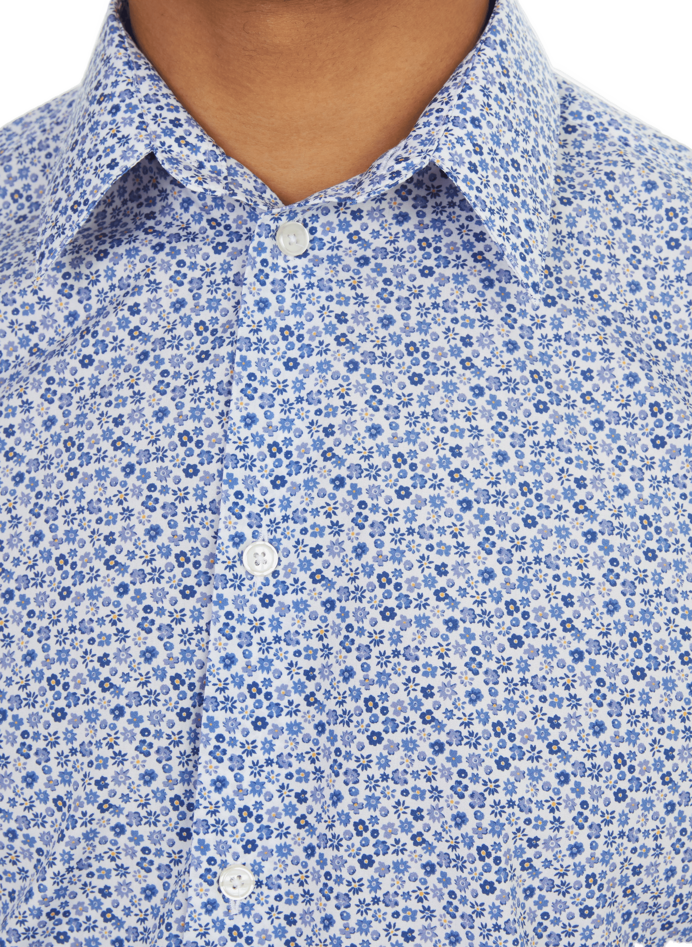 Printed cotton shirt AU PRINTEMPS PARIS Blue