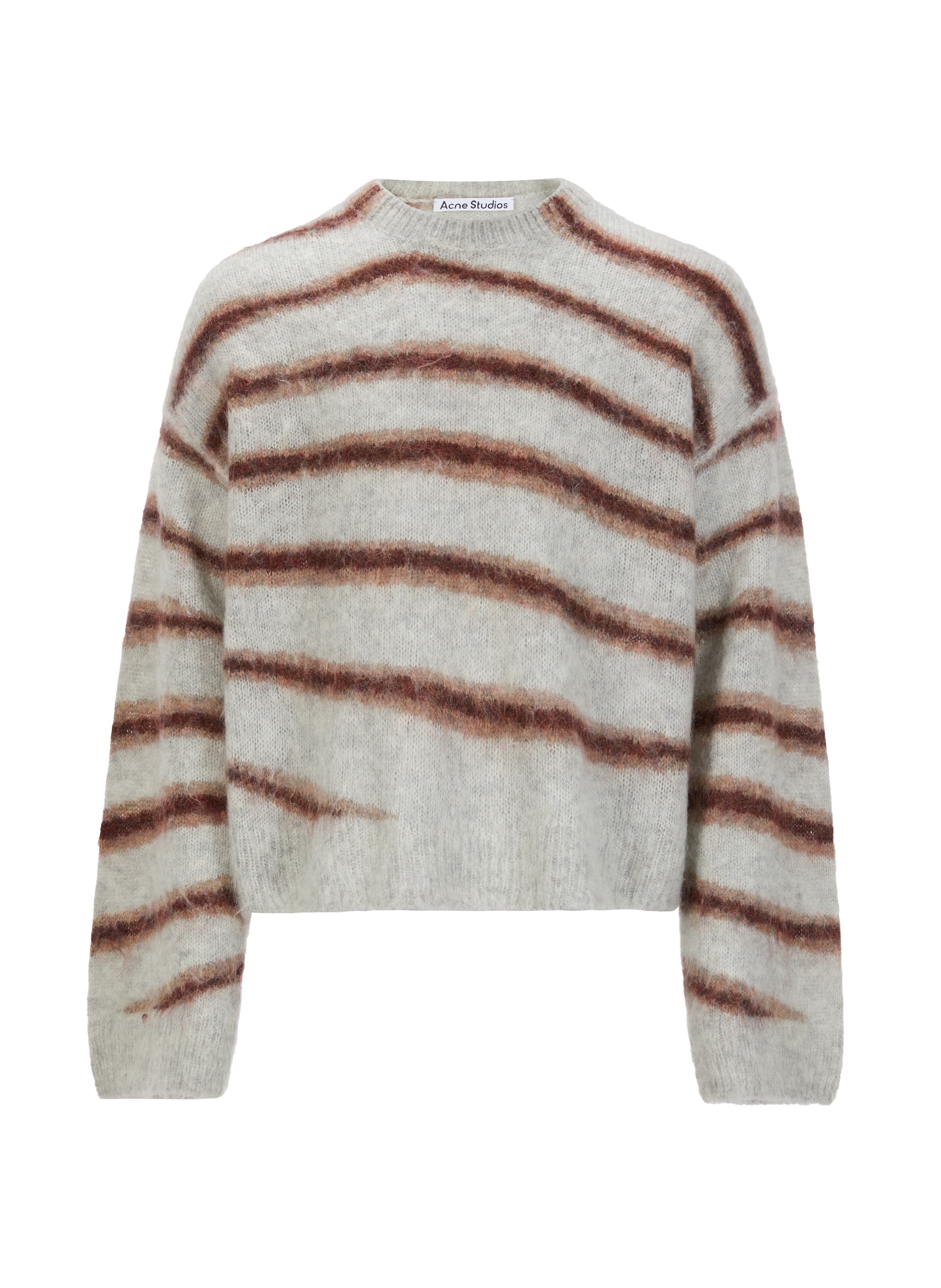 Pull rayé en laine et mohair ACNE STUDIOS Gris