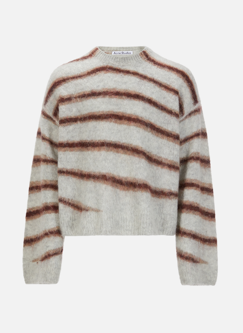 Striped wool and mohair sweater GrayACNE STUDIOS 