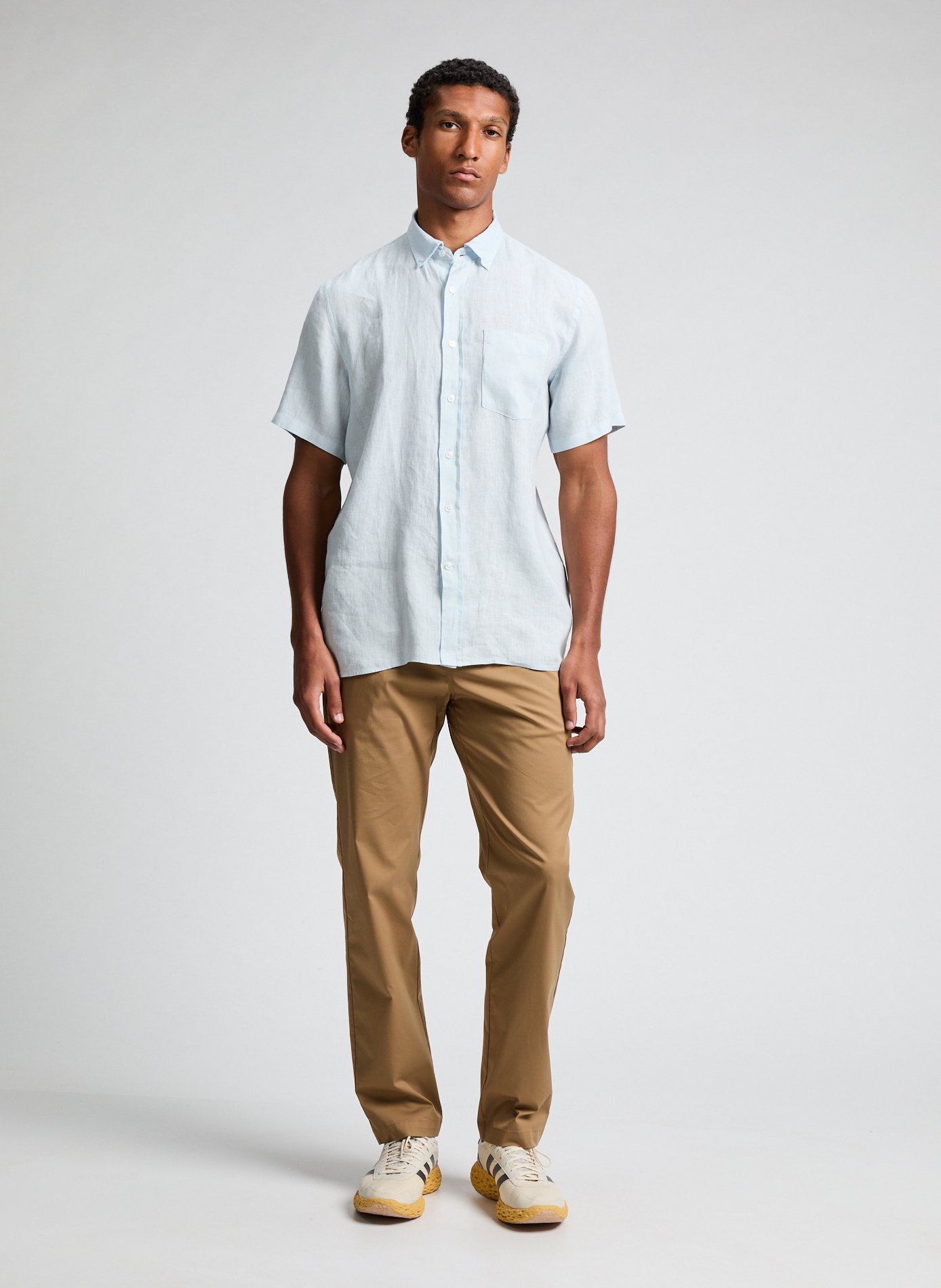 Chemise manches courtes en liin AIGLE Bleu