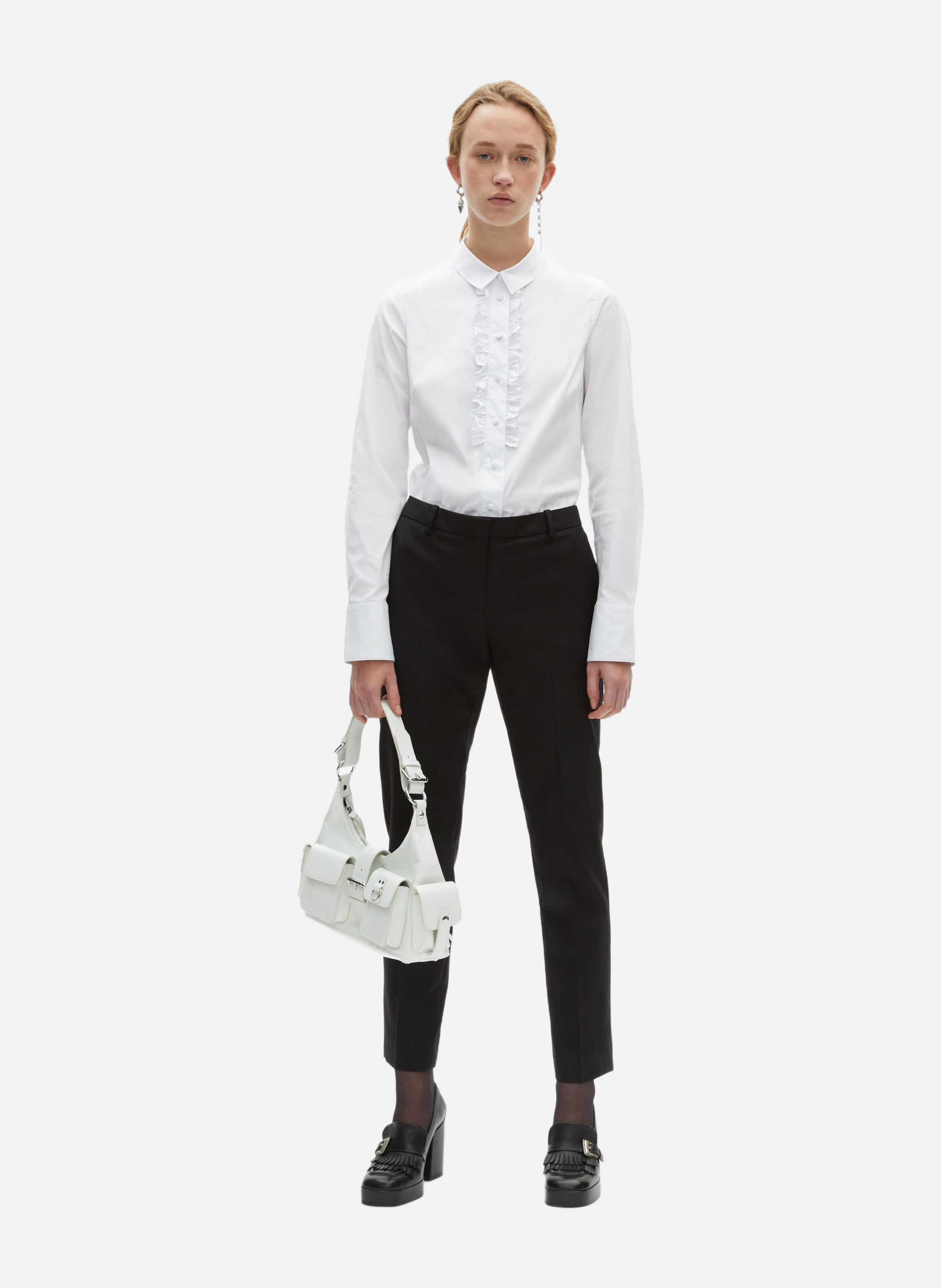 Pantalon tailleur en laine coupe ajustée THE KOOPLES Noir