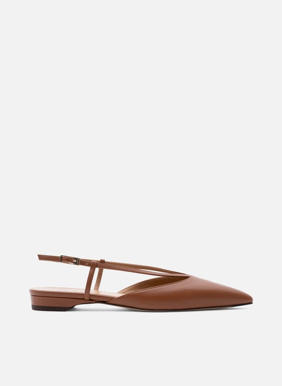 Ballerines scott en veau lisse Marron by PARALLELE PARALLELE Ballerines scott en veau lisse Marron