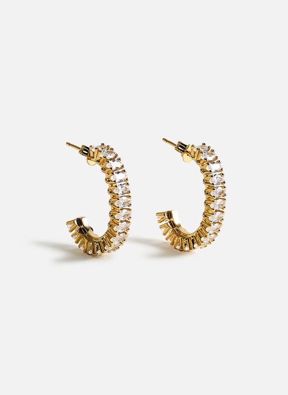 Boucles d'oreille à cristaux en zirconium Doré by AU PRINTEMPS PARIS AU PRINTEMPS PARIS Boucles d'oreille à cristaux en zirconium Doré