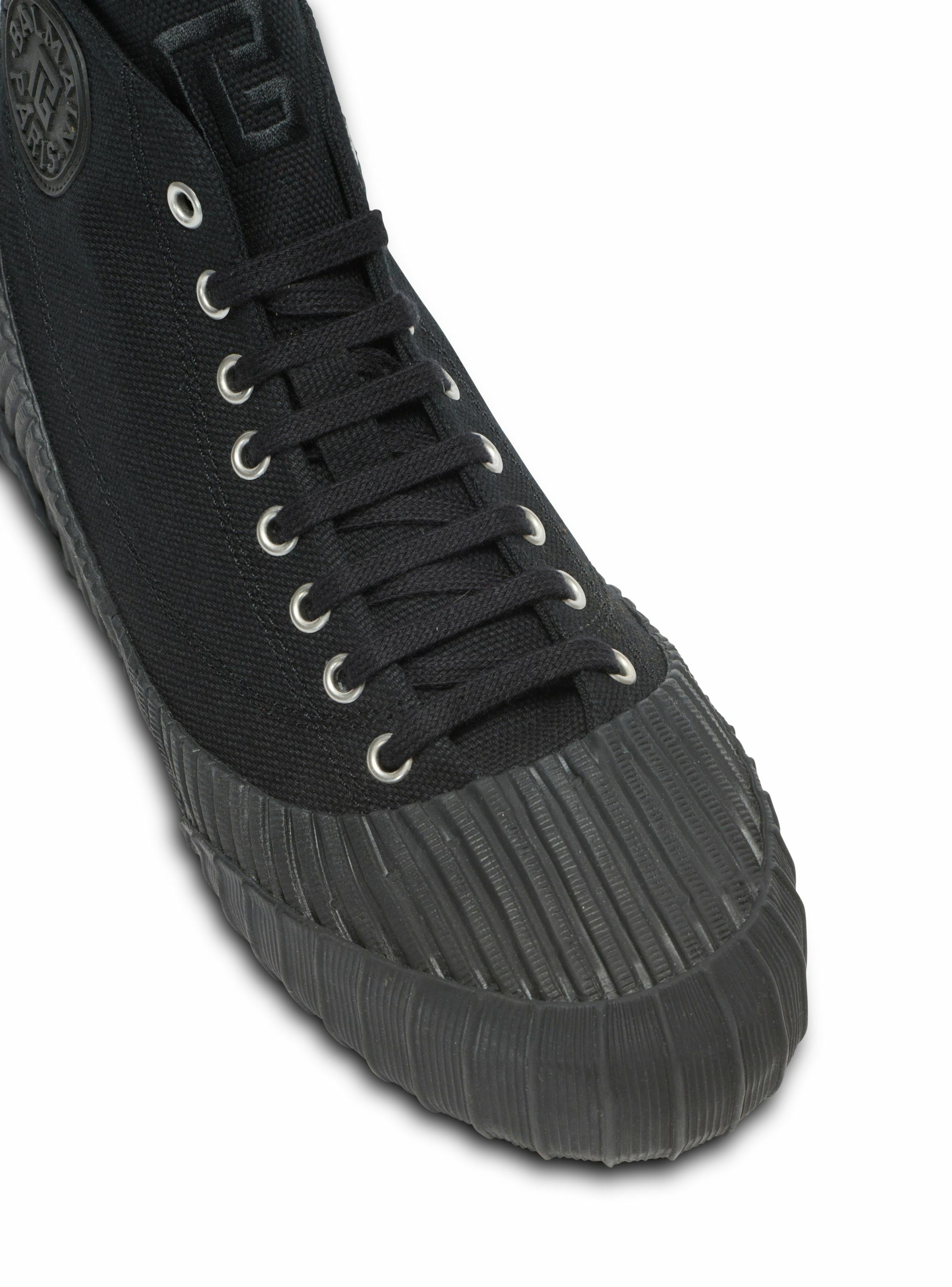 Sneakers riff low en toile BALMAIN Noir
