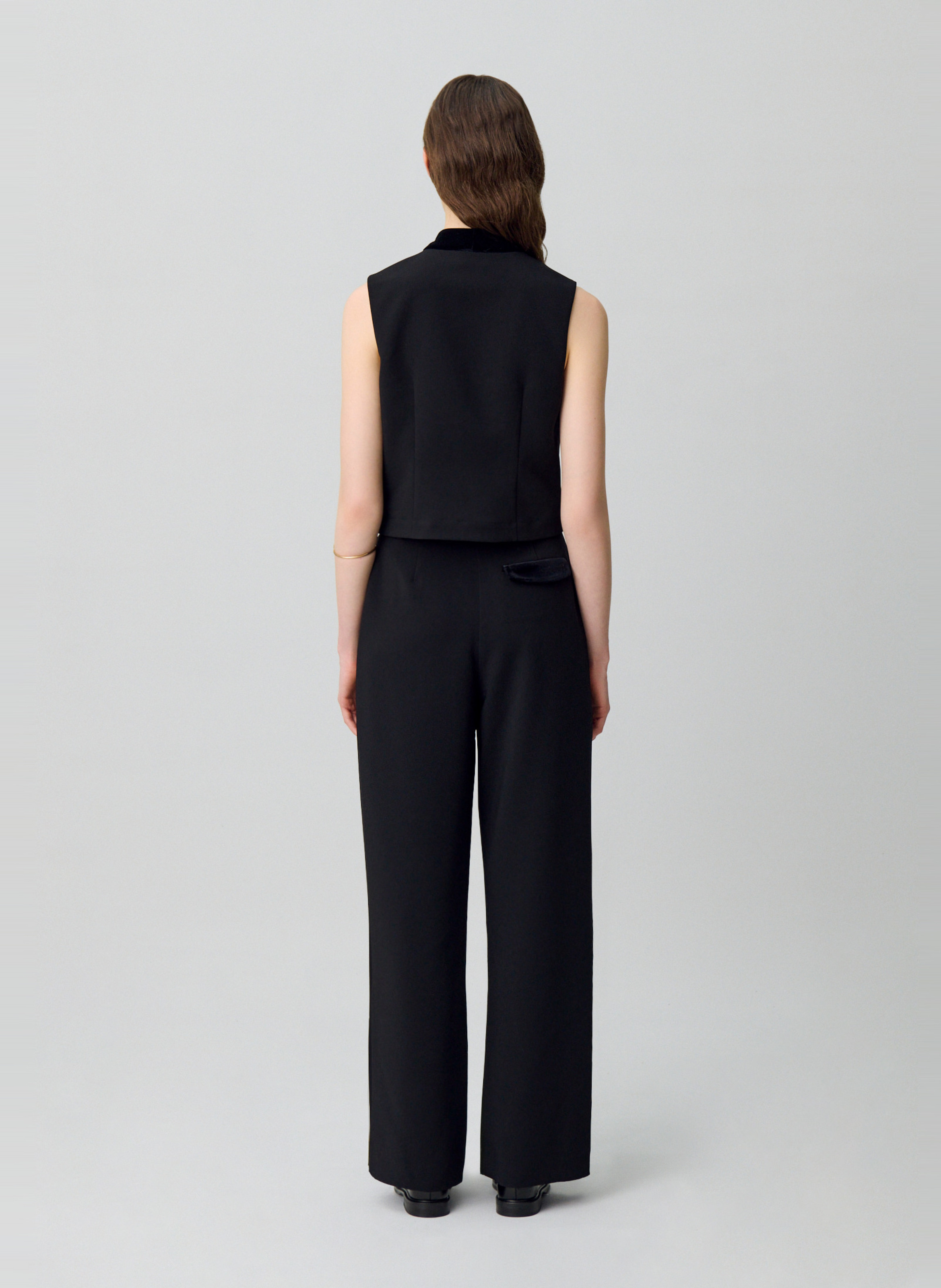 Gilet de tailleur col rond bertina CLAUDIE PIERLOT Noir