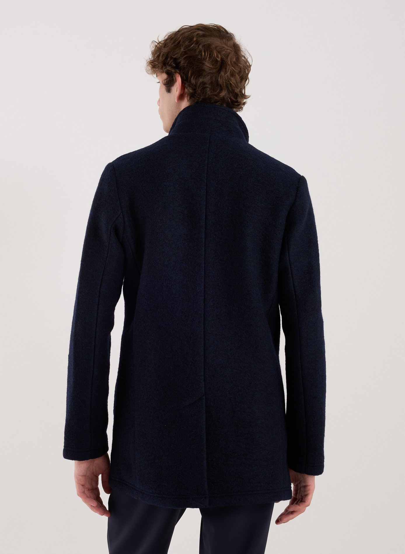 Fluffy mixed wool coat Blue