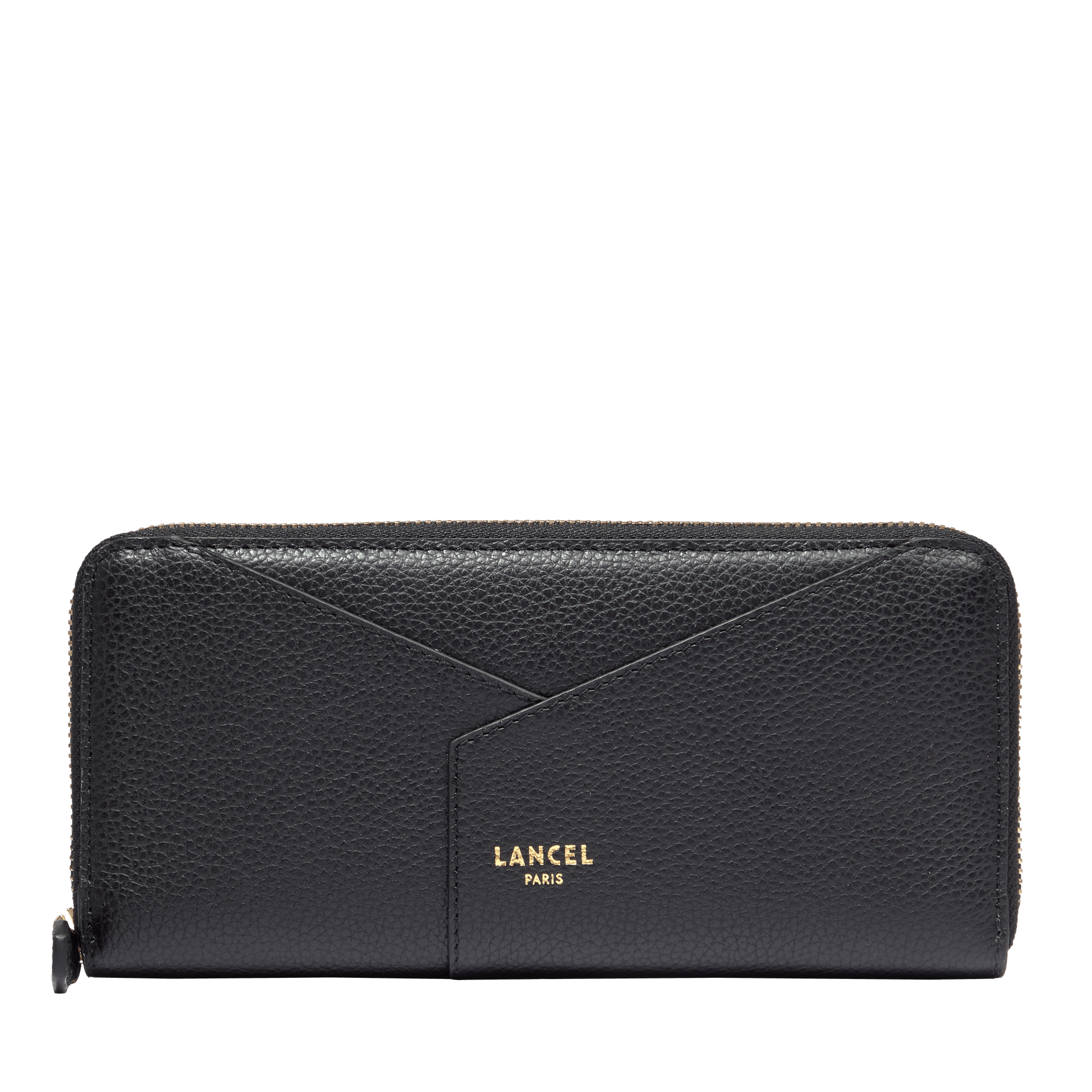 LANCEL Portefeuille long zippé enveloppe de lancel en cuir Noir