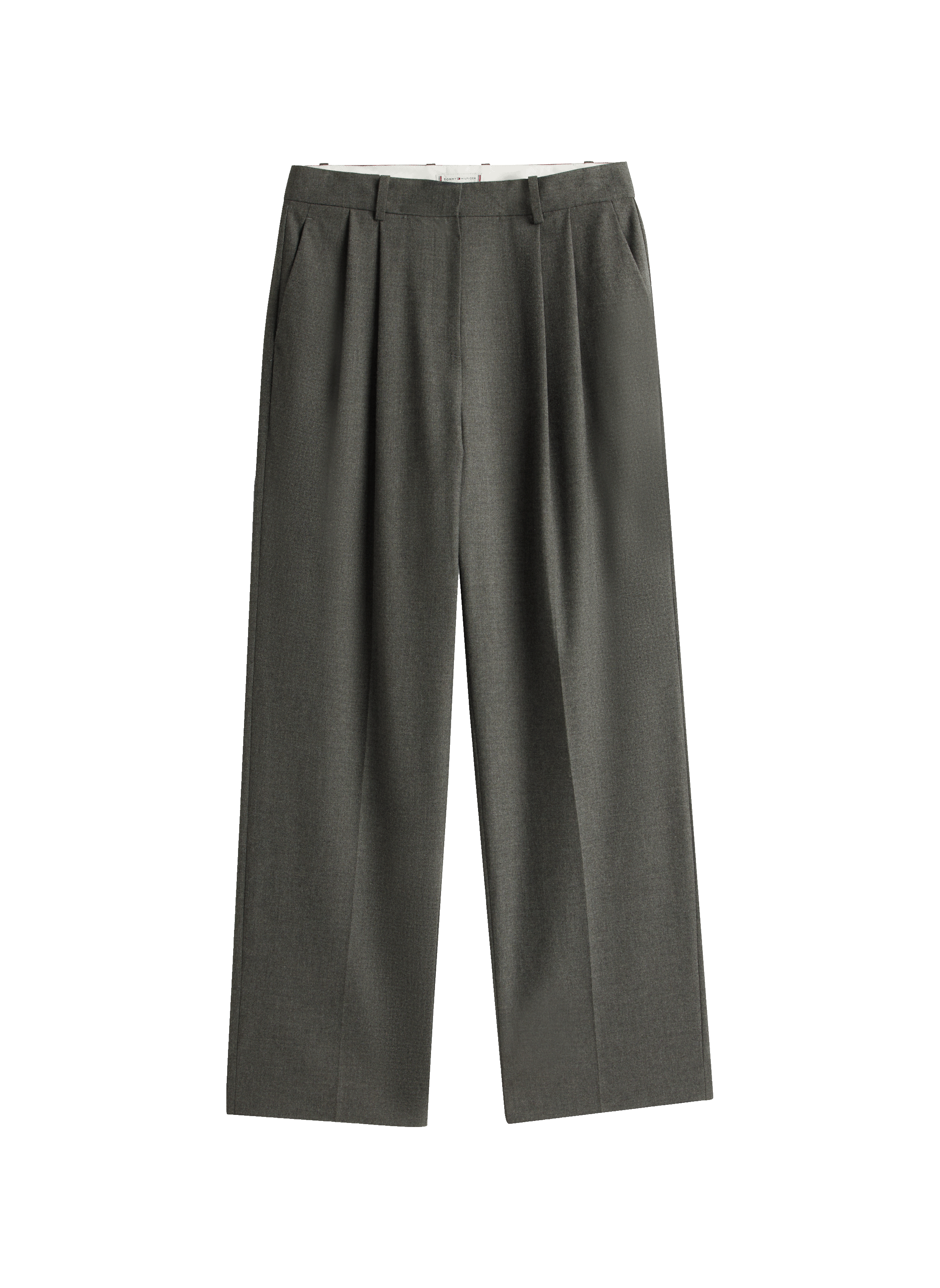 Pantalon droit décontracté en flanelle TOMMY HILFIGER Gris