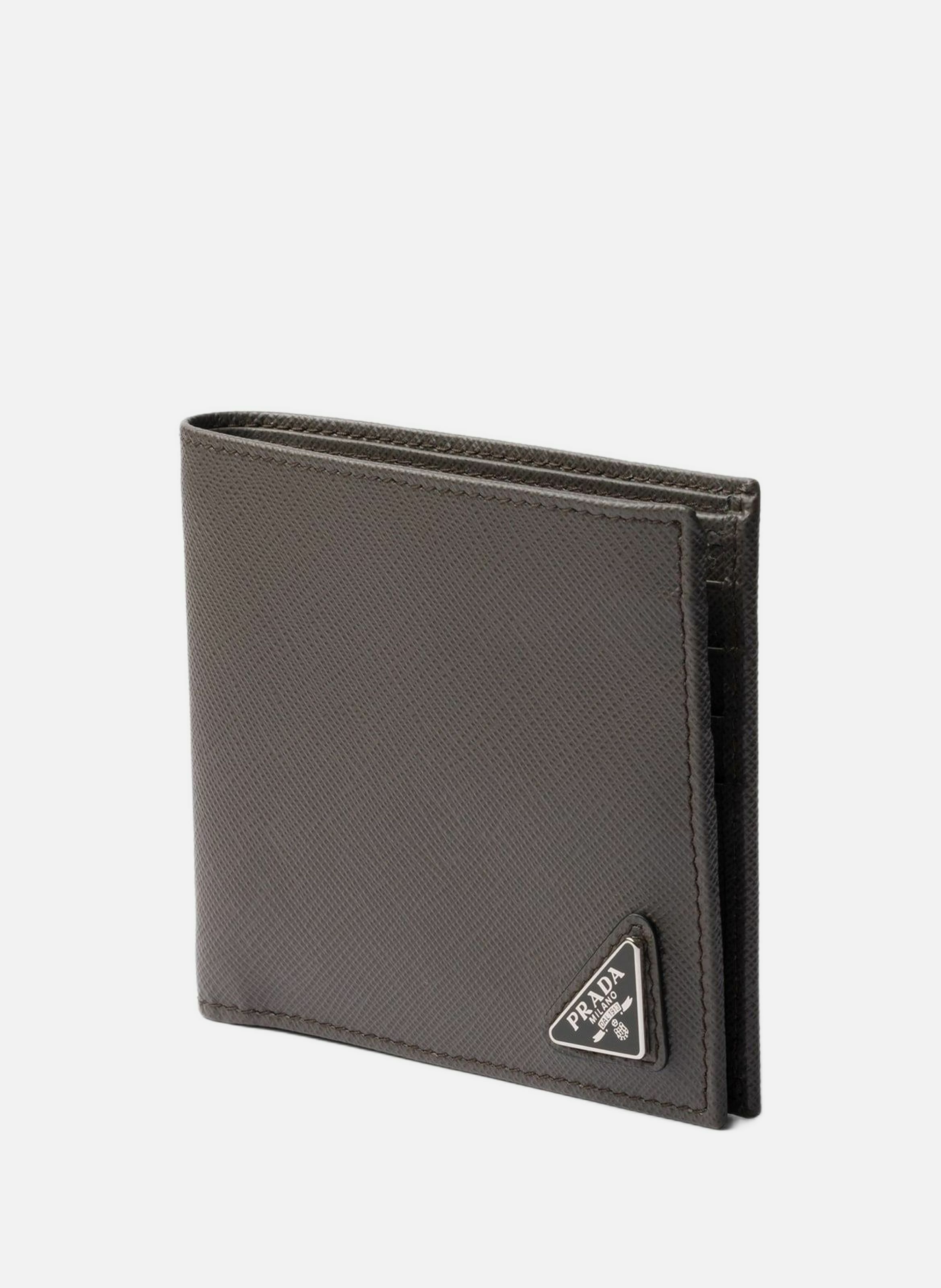 Portefeuille en cuir PRADA Gris