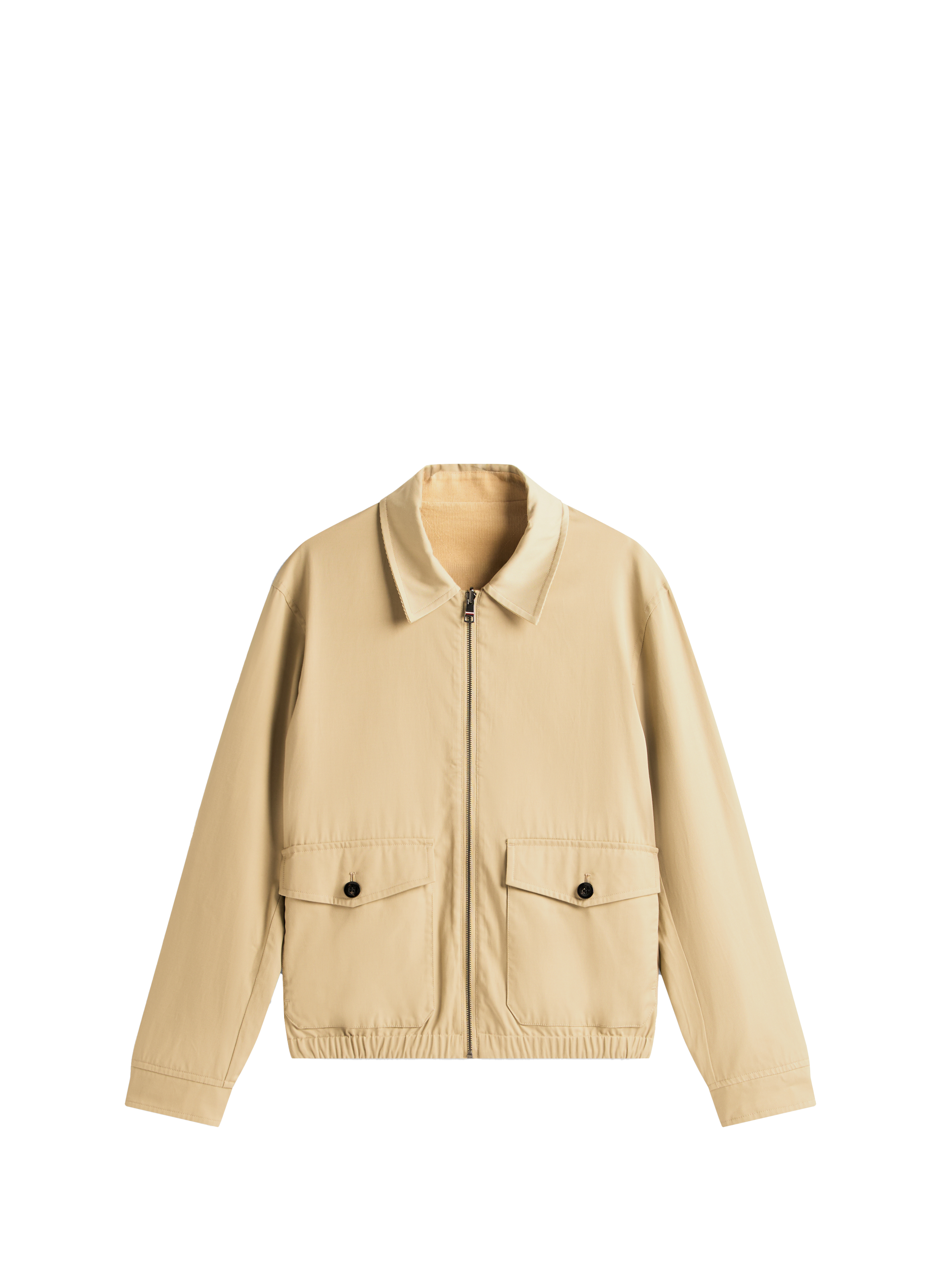 Reversible classic collar cotton jacket TOMMY HILFIGER Beige