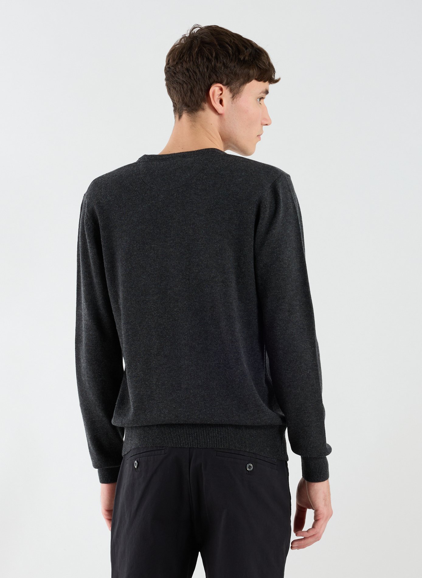 Round neck wool and cotton sweater EDEN PARK Grey