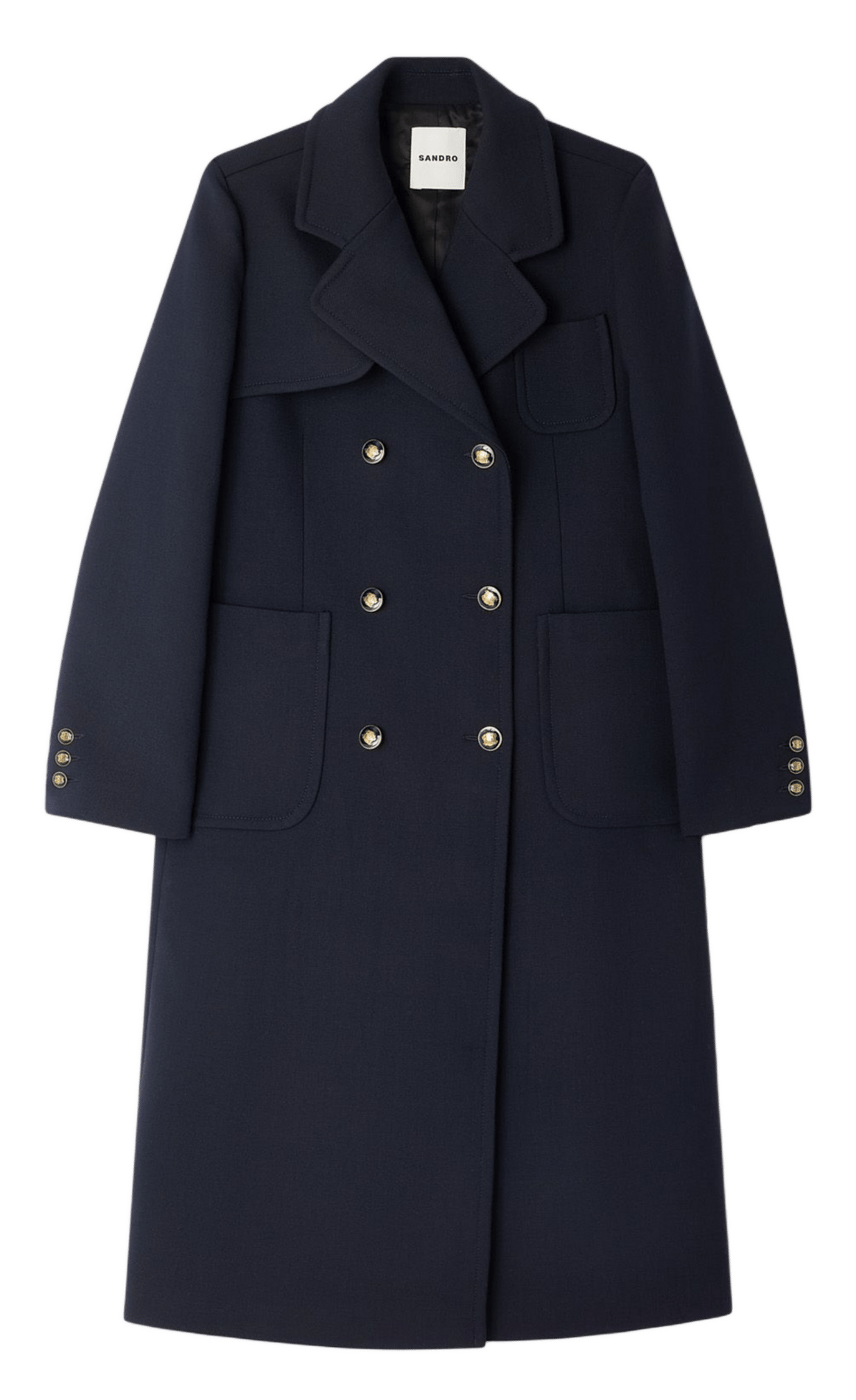 Manteau col tailleur SANDRO Bleu