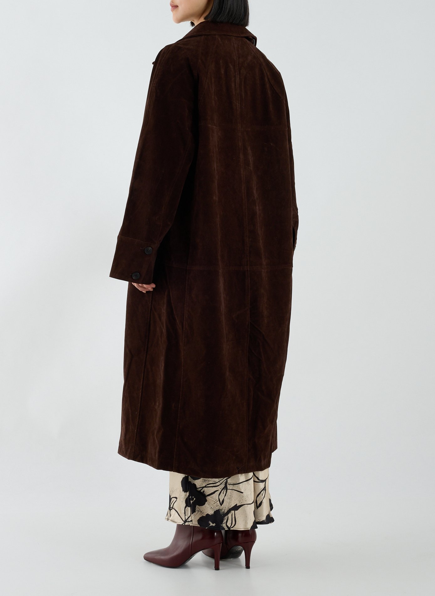 Oversized coat with Italian collar TOPSHOP Brown