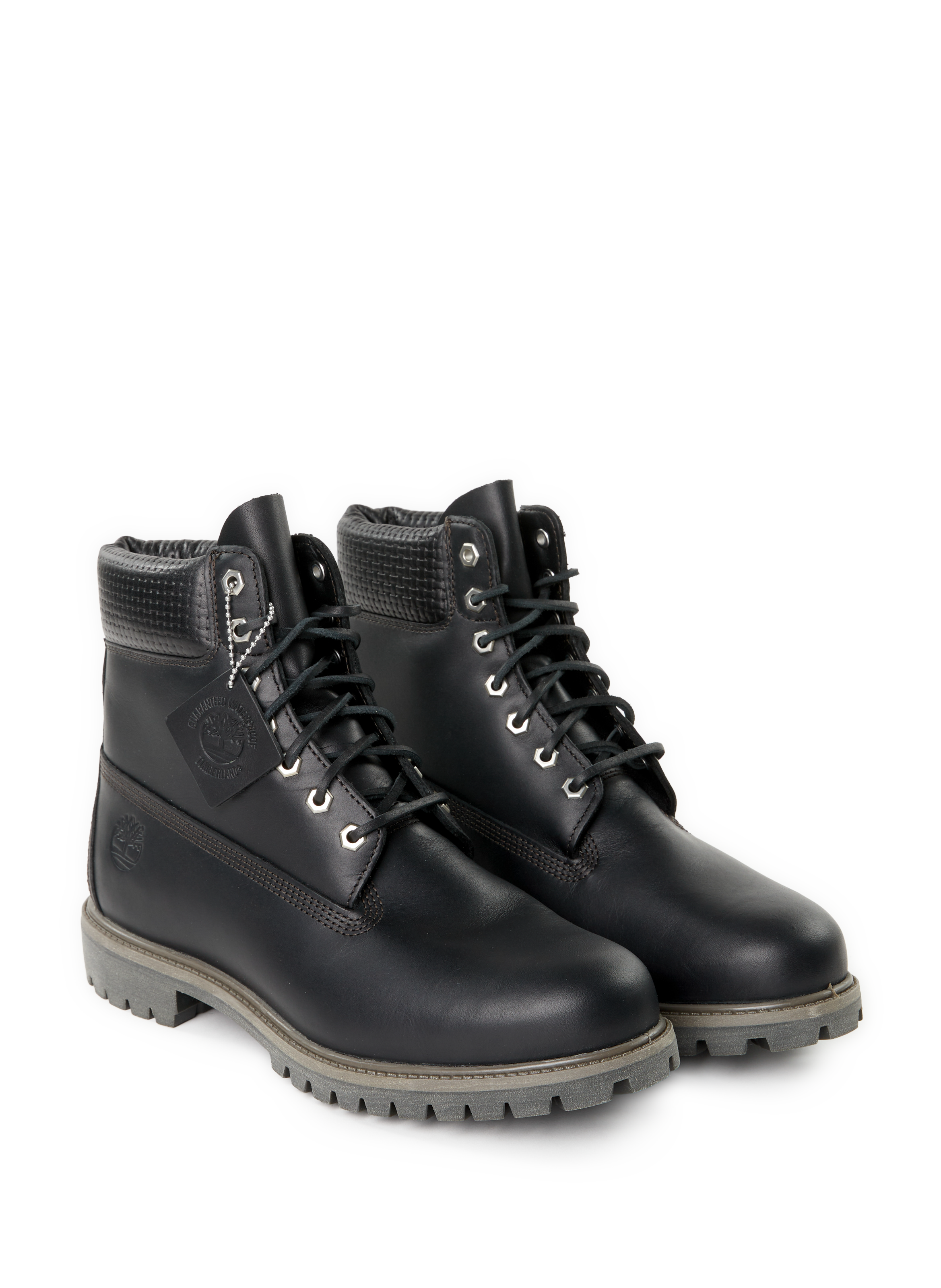 Two-tone leather notched sole boots TIMBERLAND Black