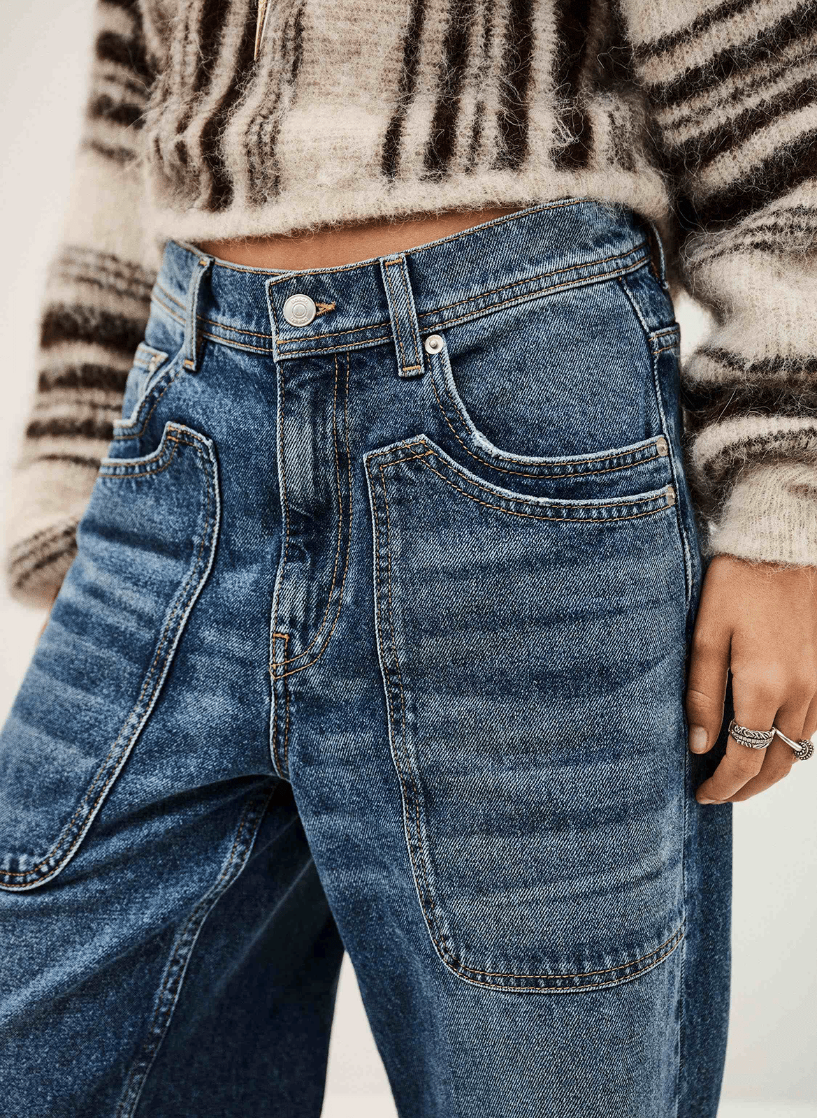 Jean large délavé zoel BA&SH Bleu