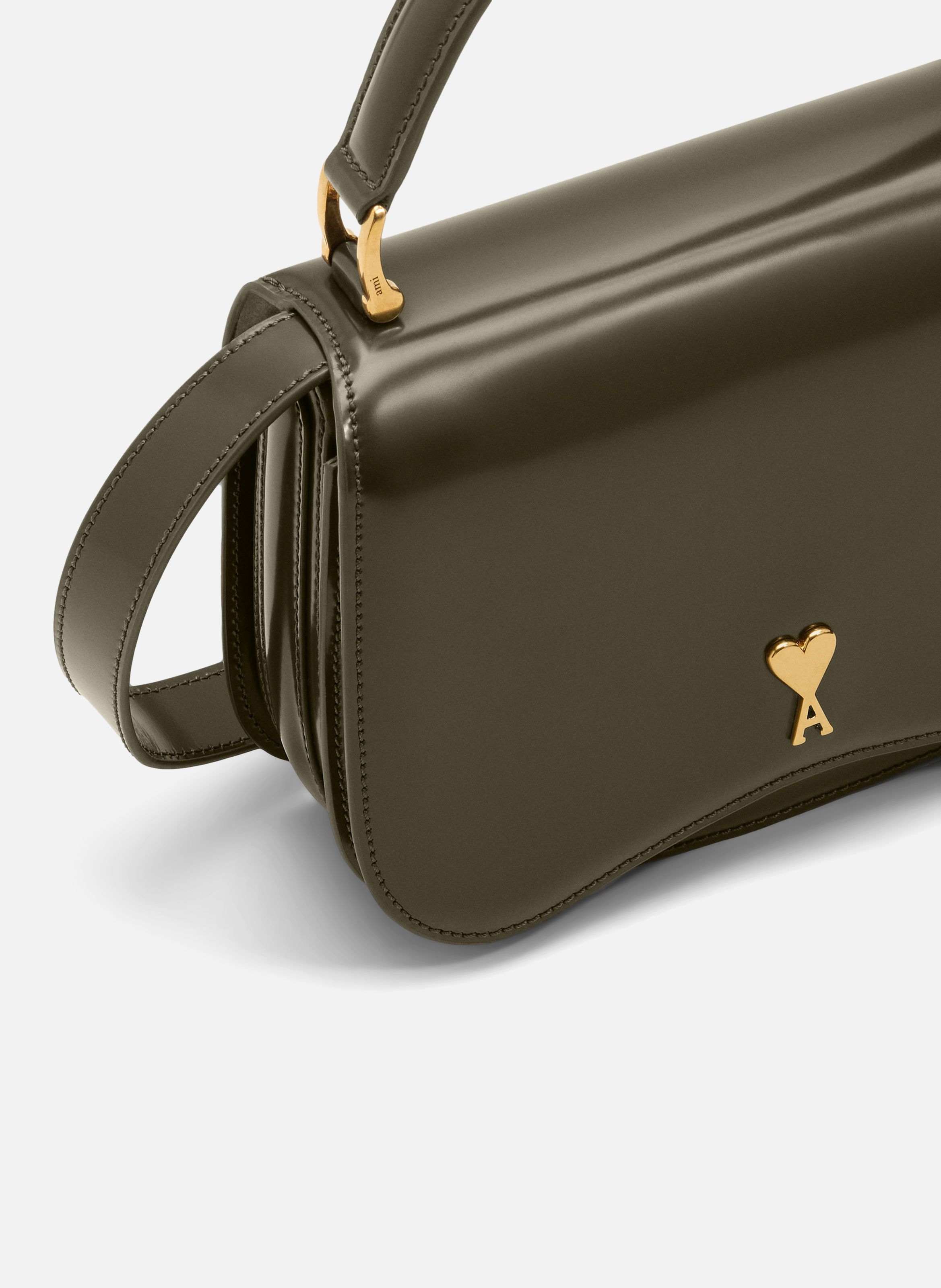 Sac Top Handle Paris Paris En Cuir Glacé unisexe AMI PARIS Vert