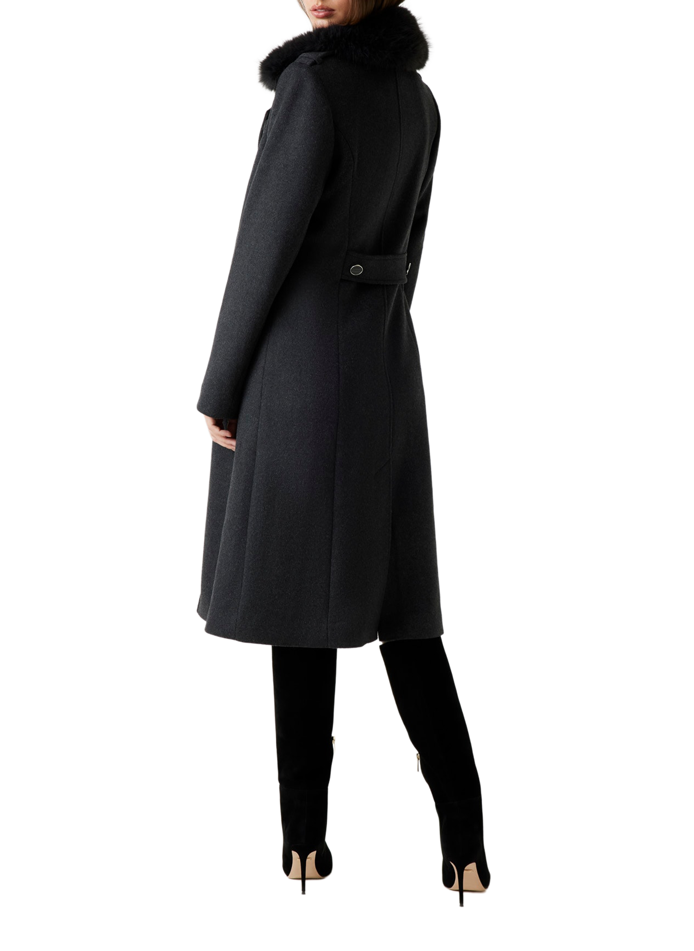 Manteau long en laine mélangée GUESS Gris