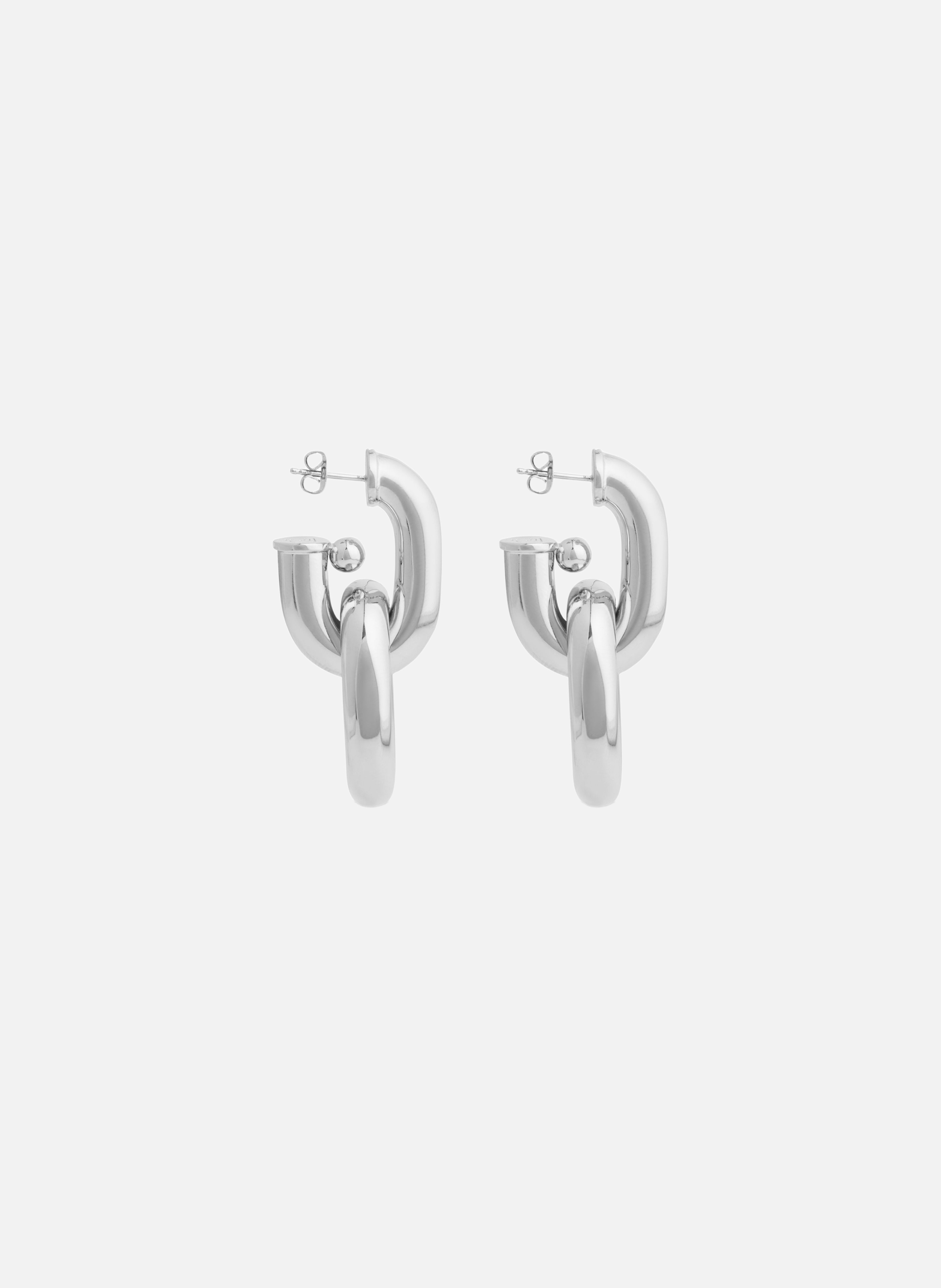 Boucles d’oreilles link xl double RABANNE Argent