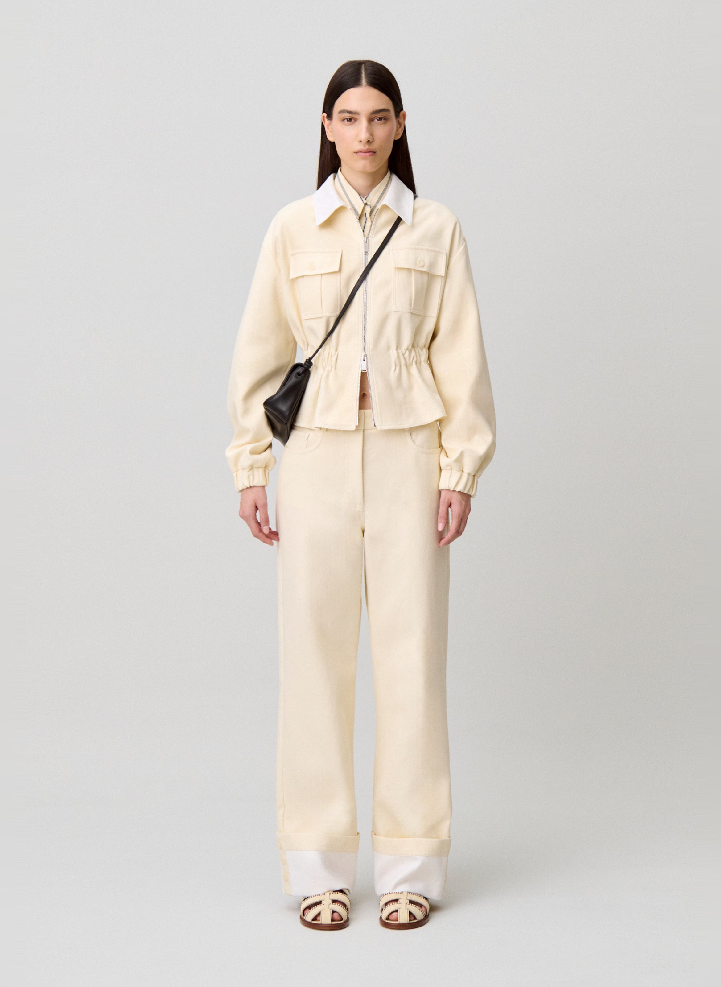 Blouson cintrée en coton CLAUDIE PIERLOT Beige