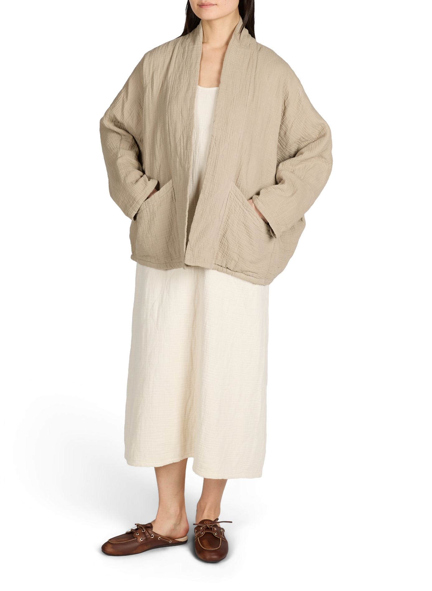 Jacket Chicago in quilted cotton AOKYANOS Beige