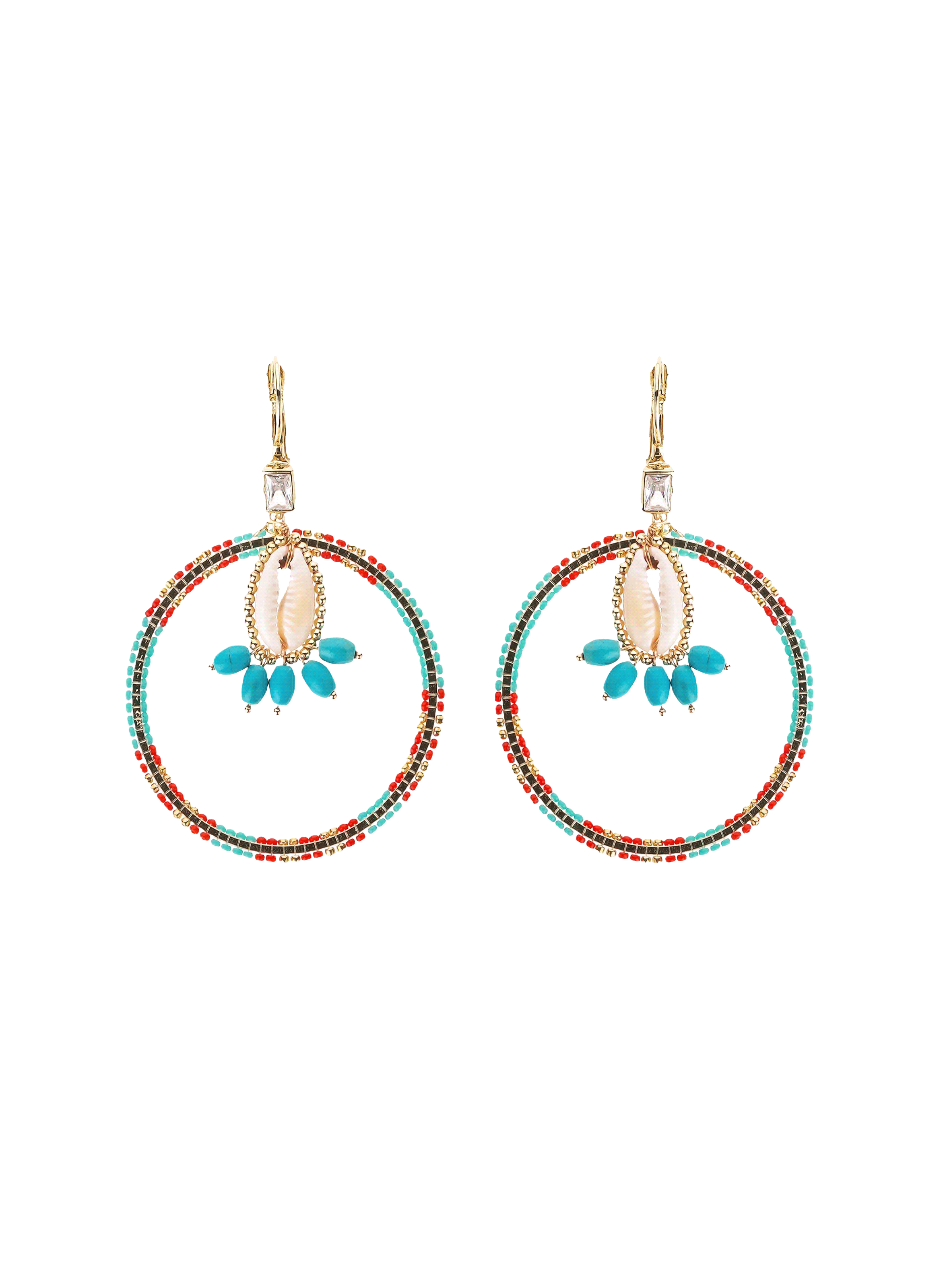 Boucles d'oreilles pendantes avec perles pour oreilles percées recif HIPANEMA Bleu